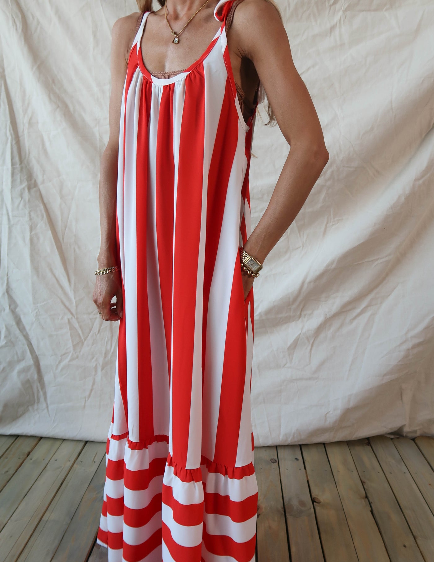 Cabana Striped Beach Cover Up Dress