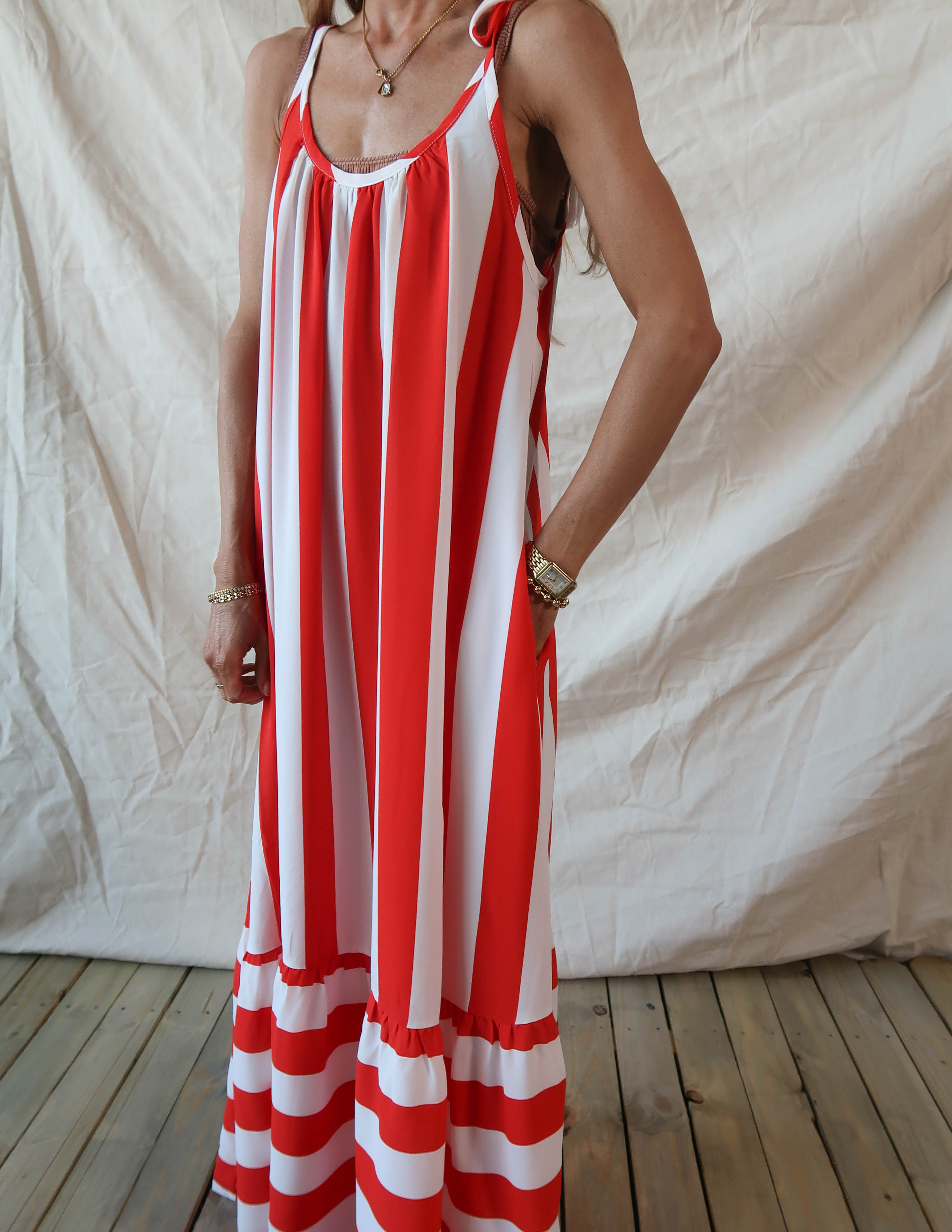 Cabana Striped Beach Cover Up Dress