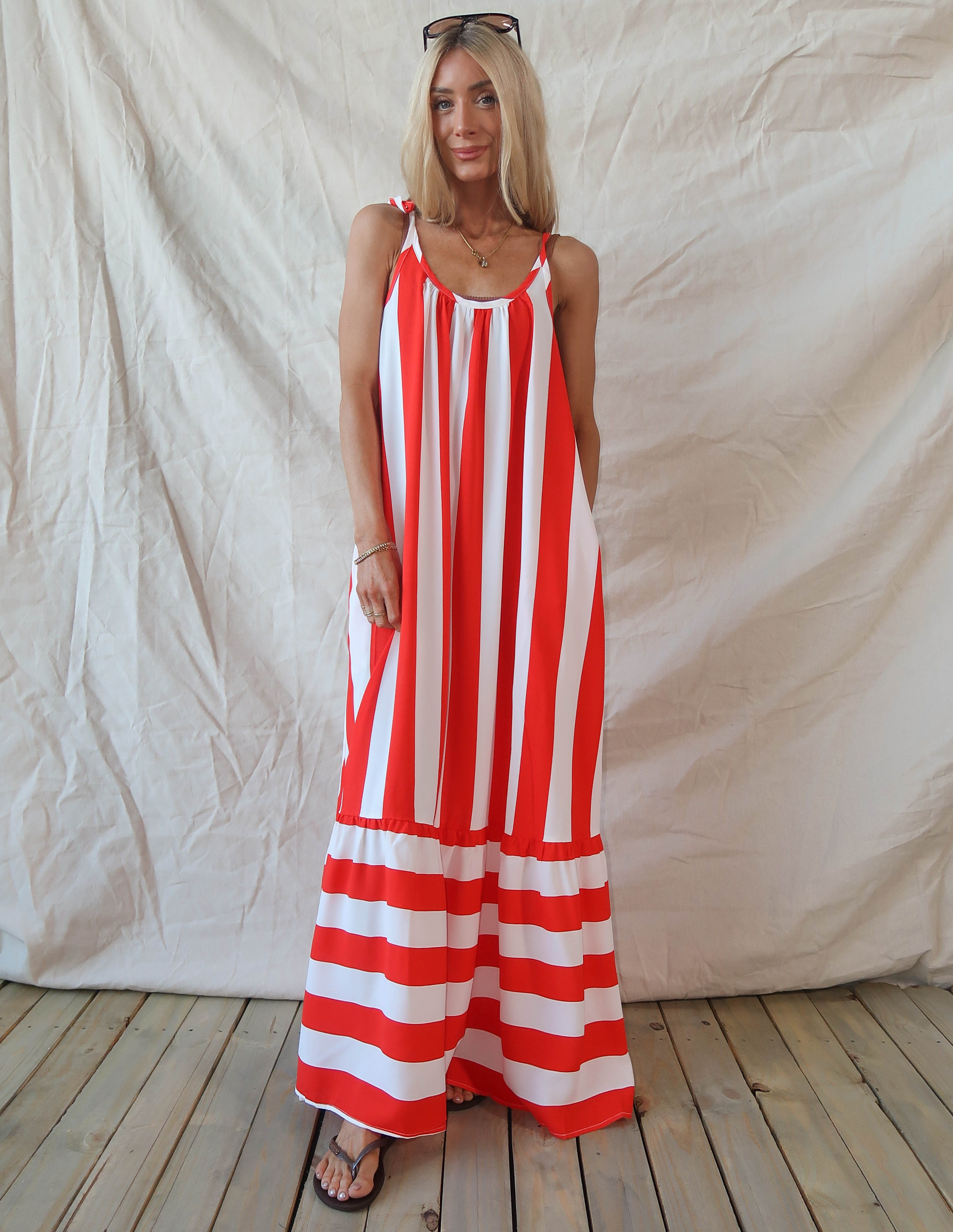 Cabana Striped Beach Cover Up Dress