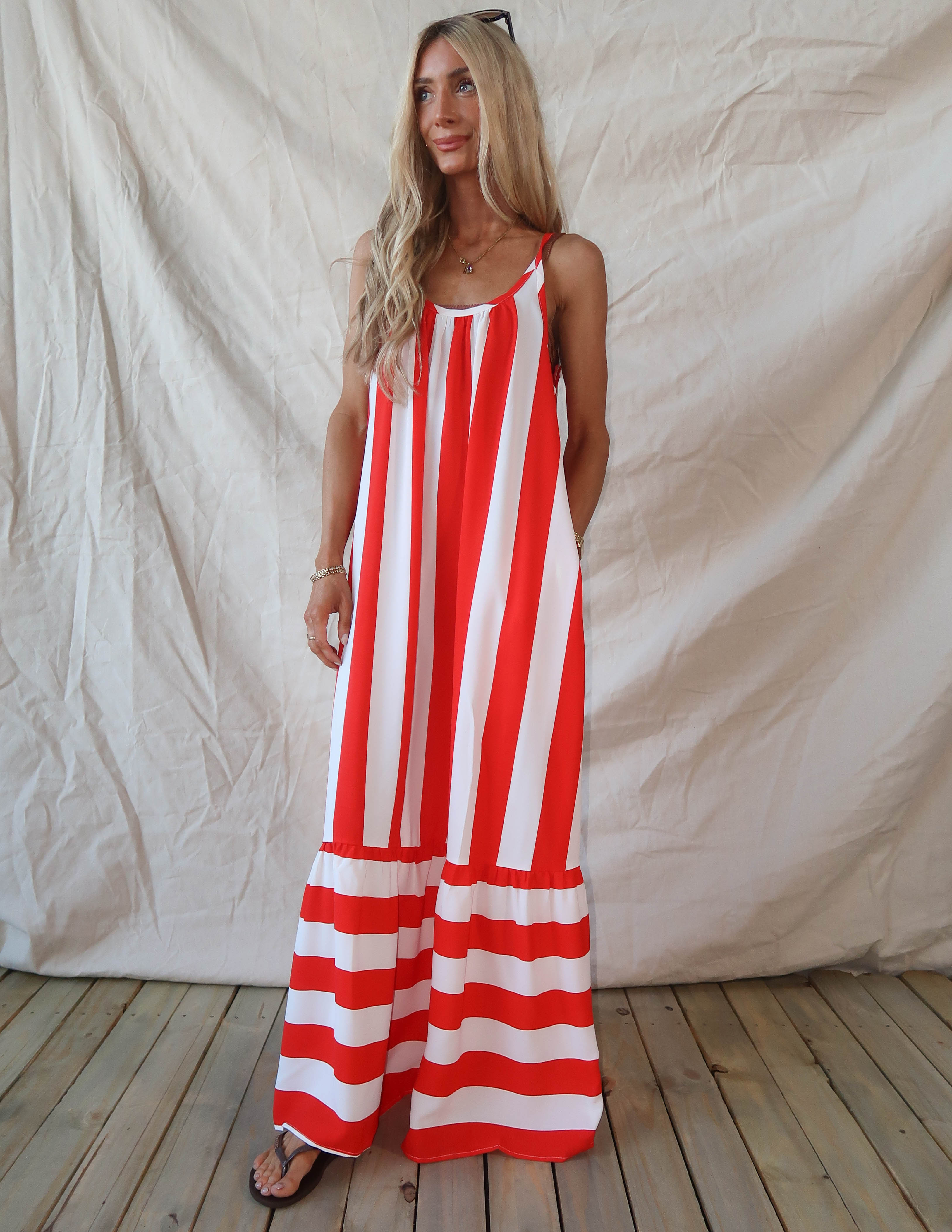 Cabana Striped Beach Cover Up Dress