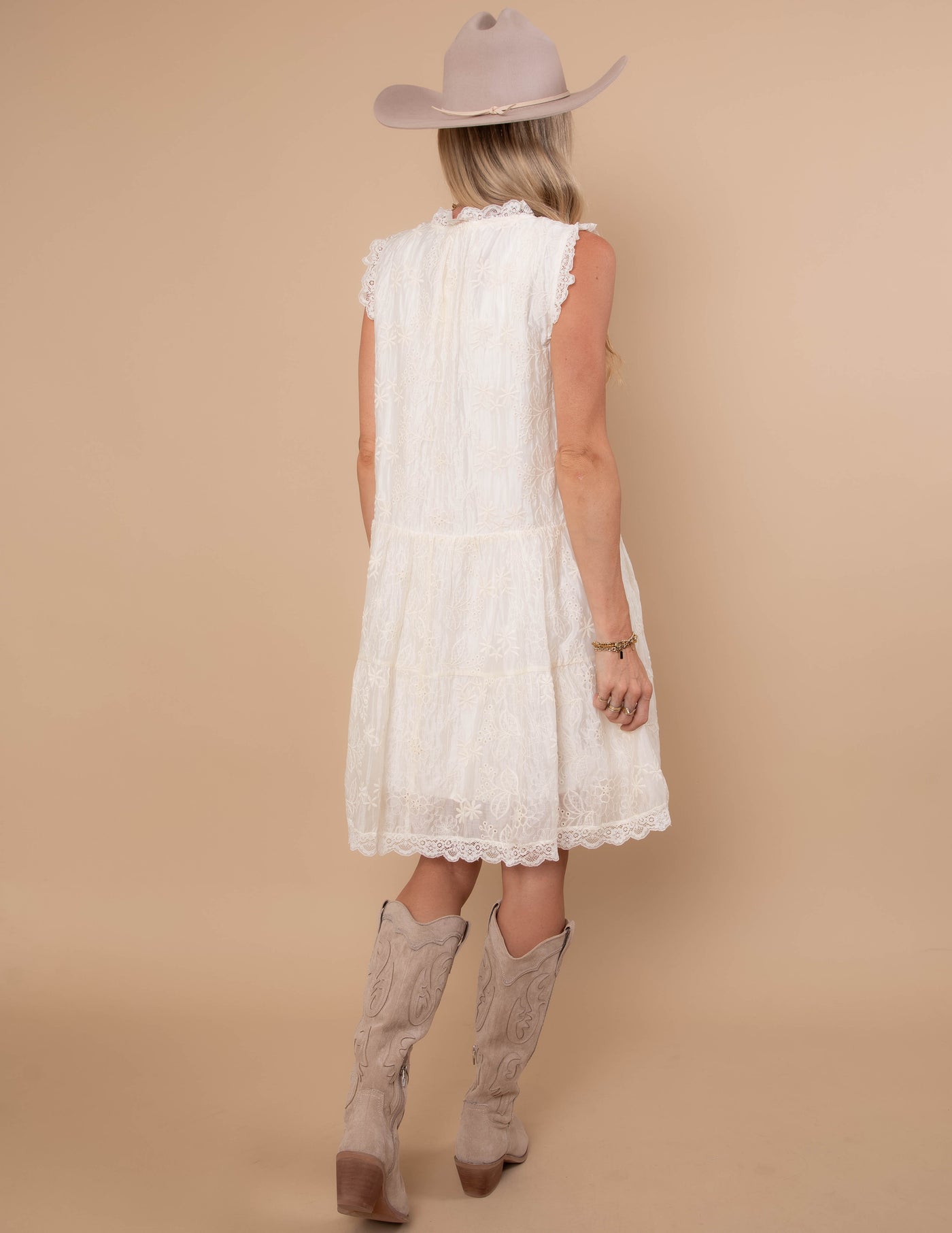 Summer Lace Tiered Dress