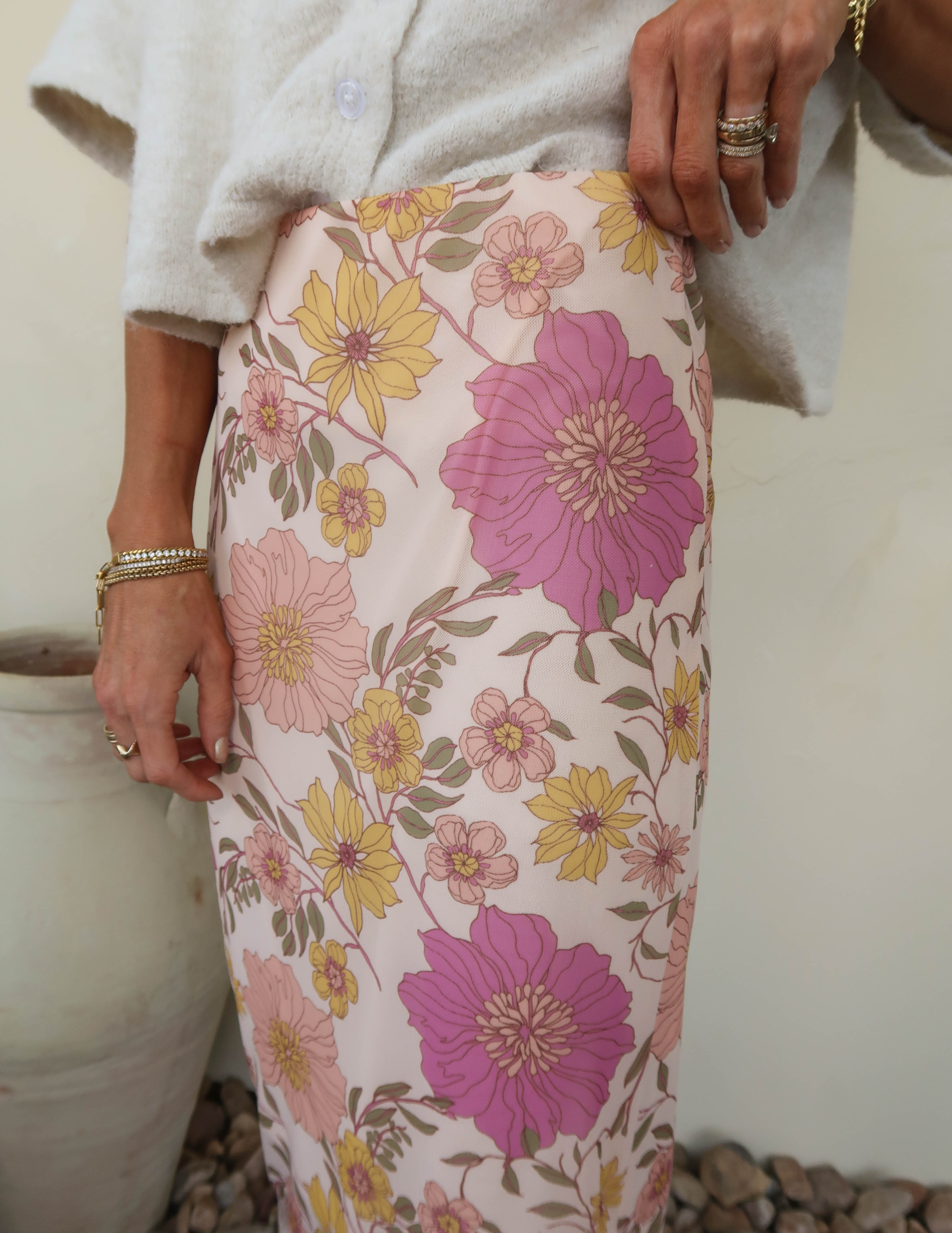 Susie Floral Mesh Skirt