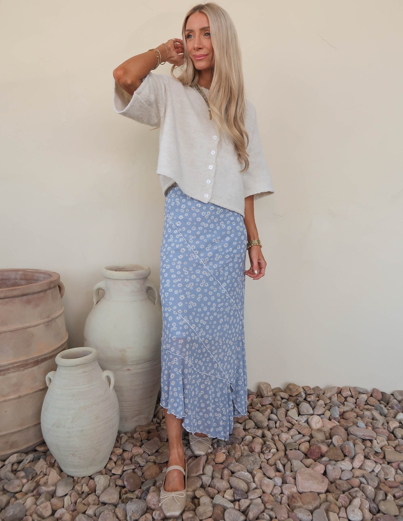 Daisy Floral Asymmetrical Skirt