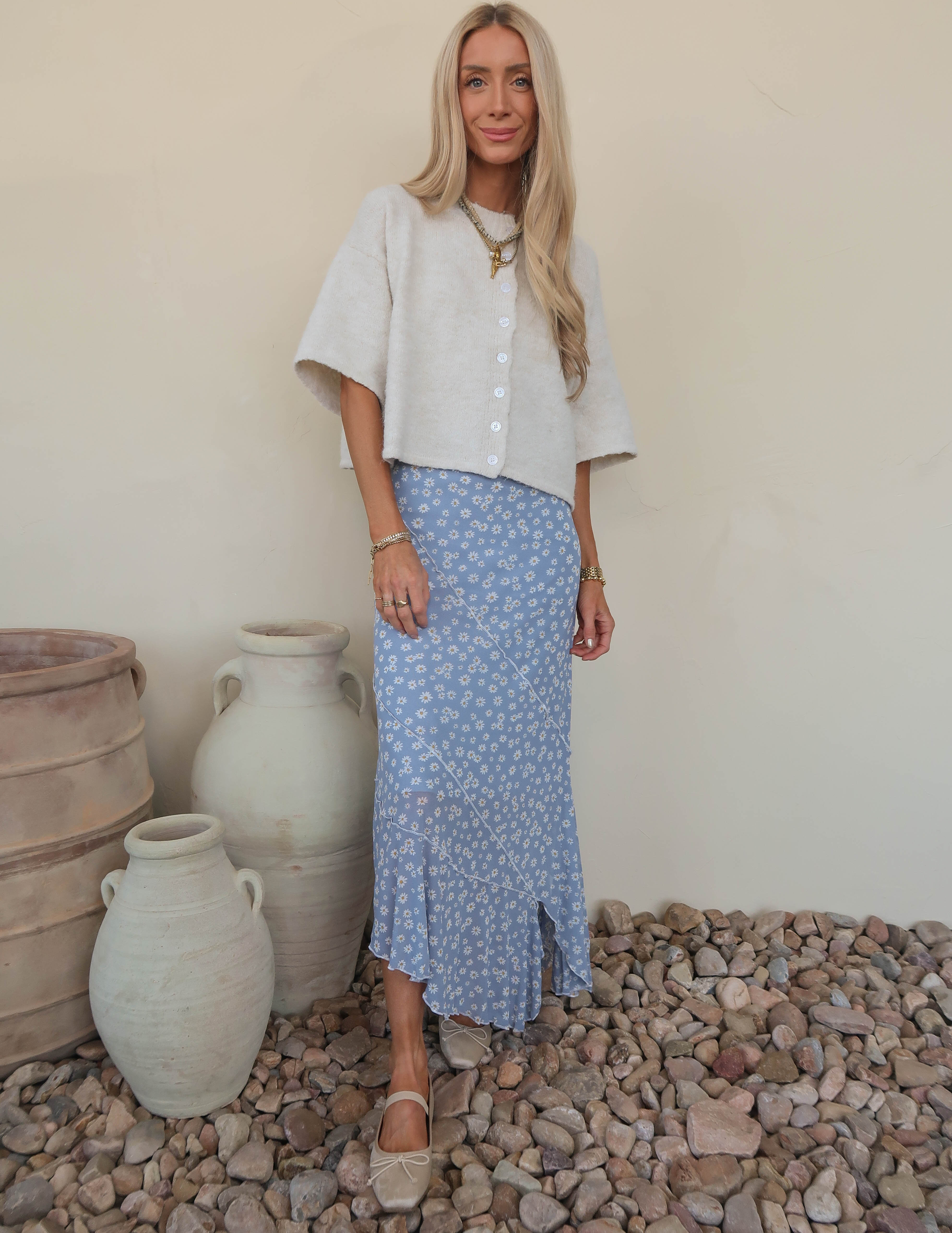 Daisy Floral Asymmetrical Skirt