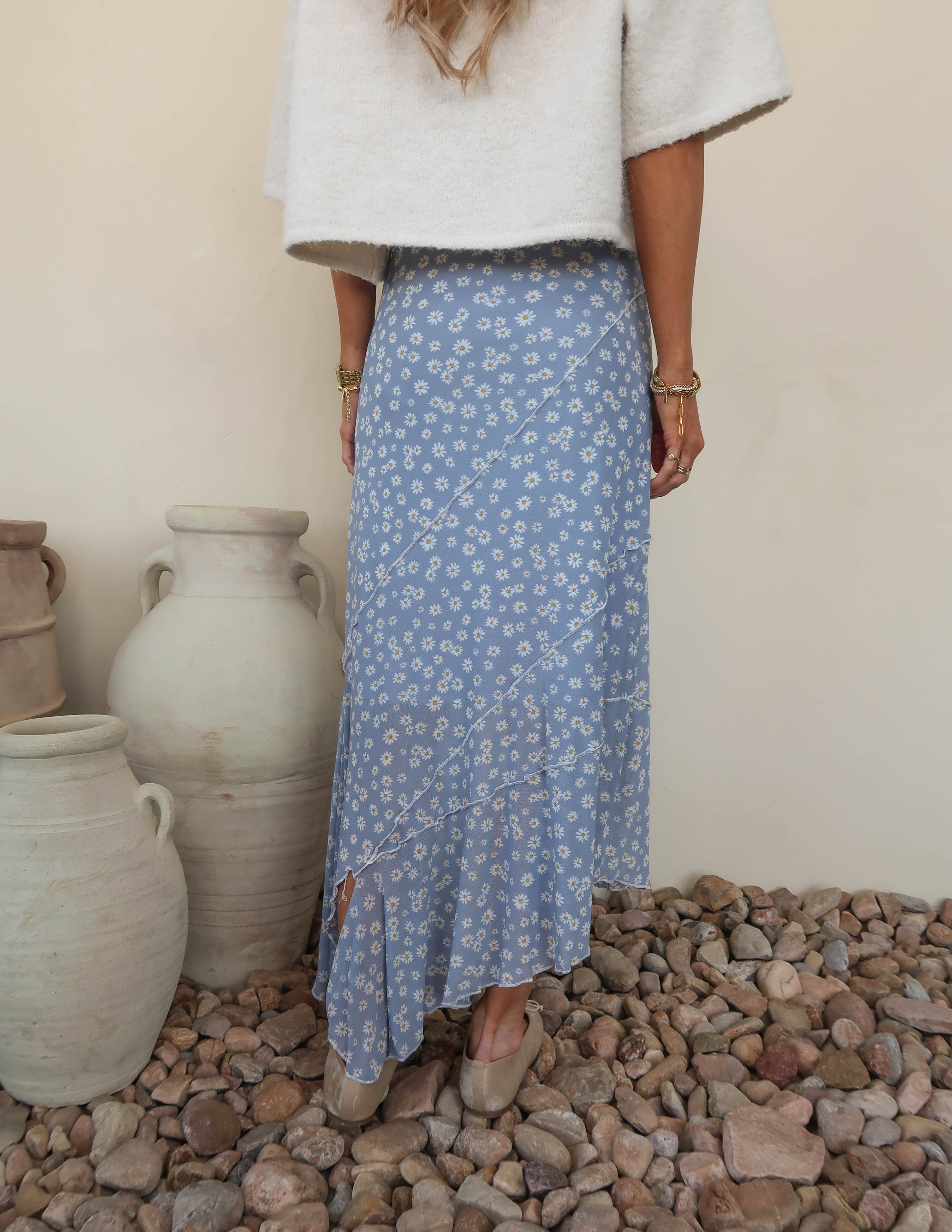 Daisy Floral Asymmetrical Skirt