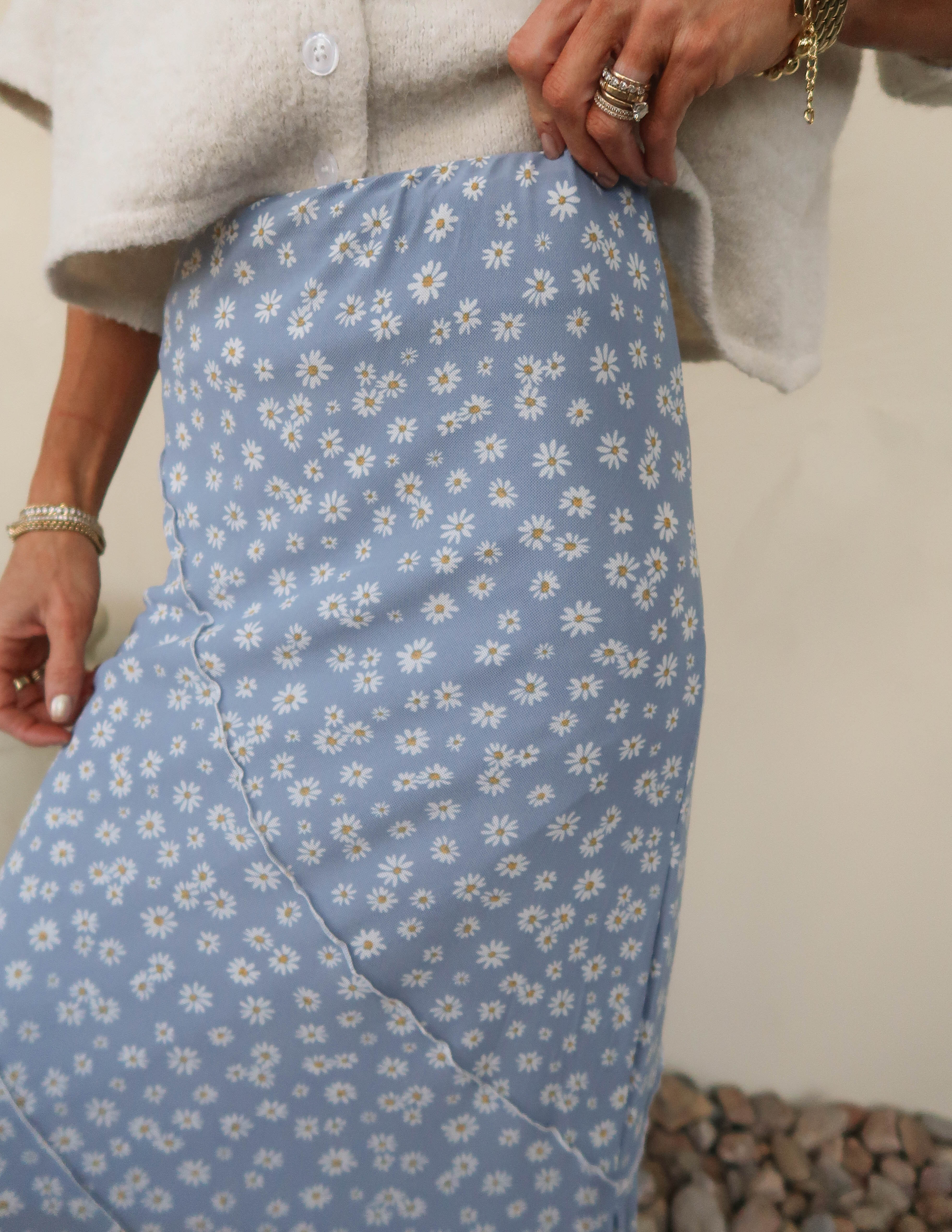 Daisy Floral Asymmetrical Skirt