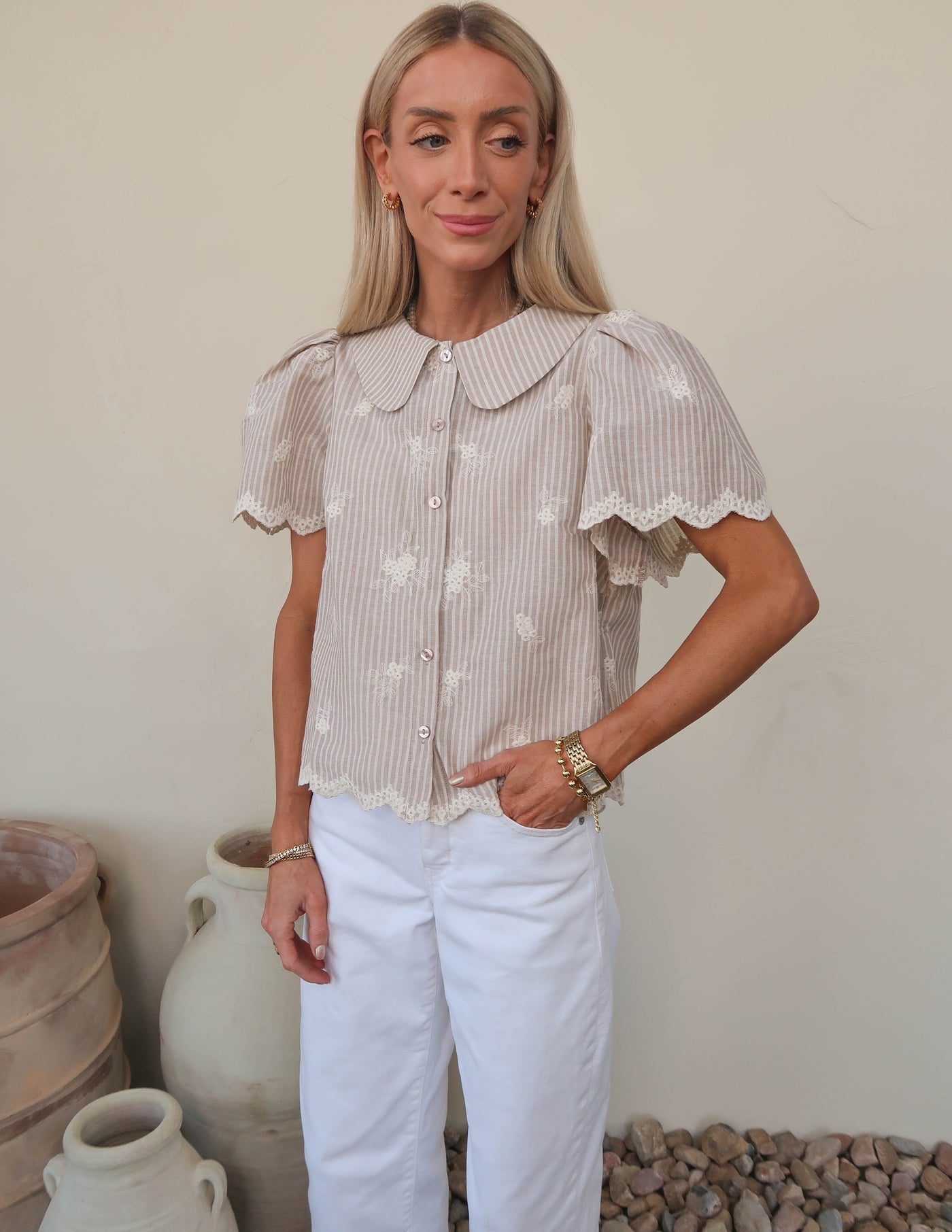 Cottage Bloom Embroidered Top