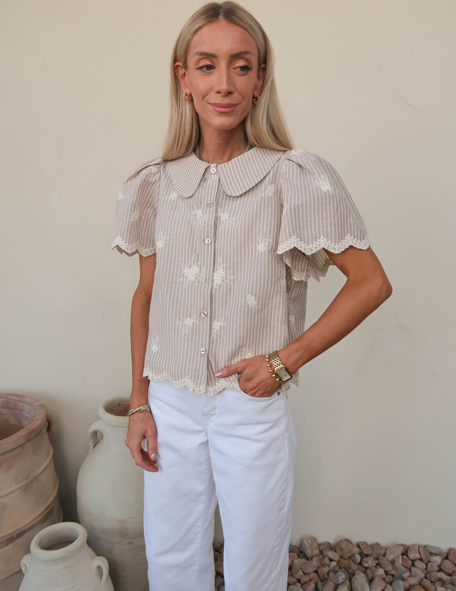 Cottage Bloom Embroidered Top