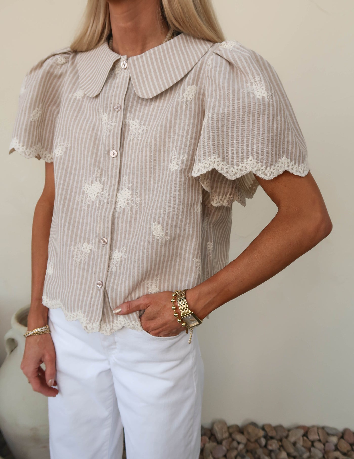 Cottage Bloom Embroidered Top