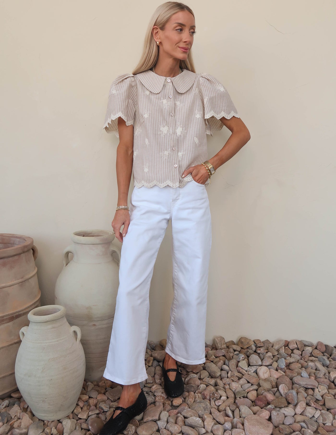 Cottage Bloom Embroidered Top