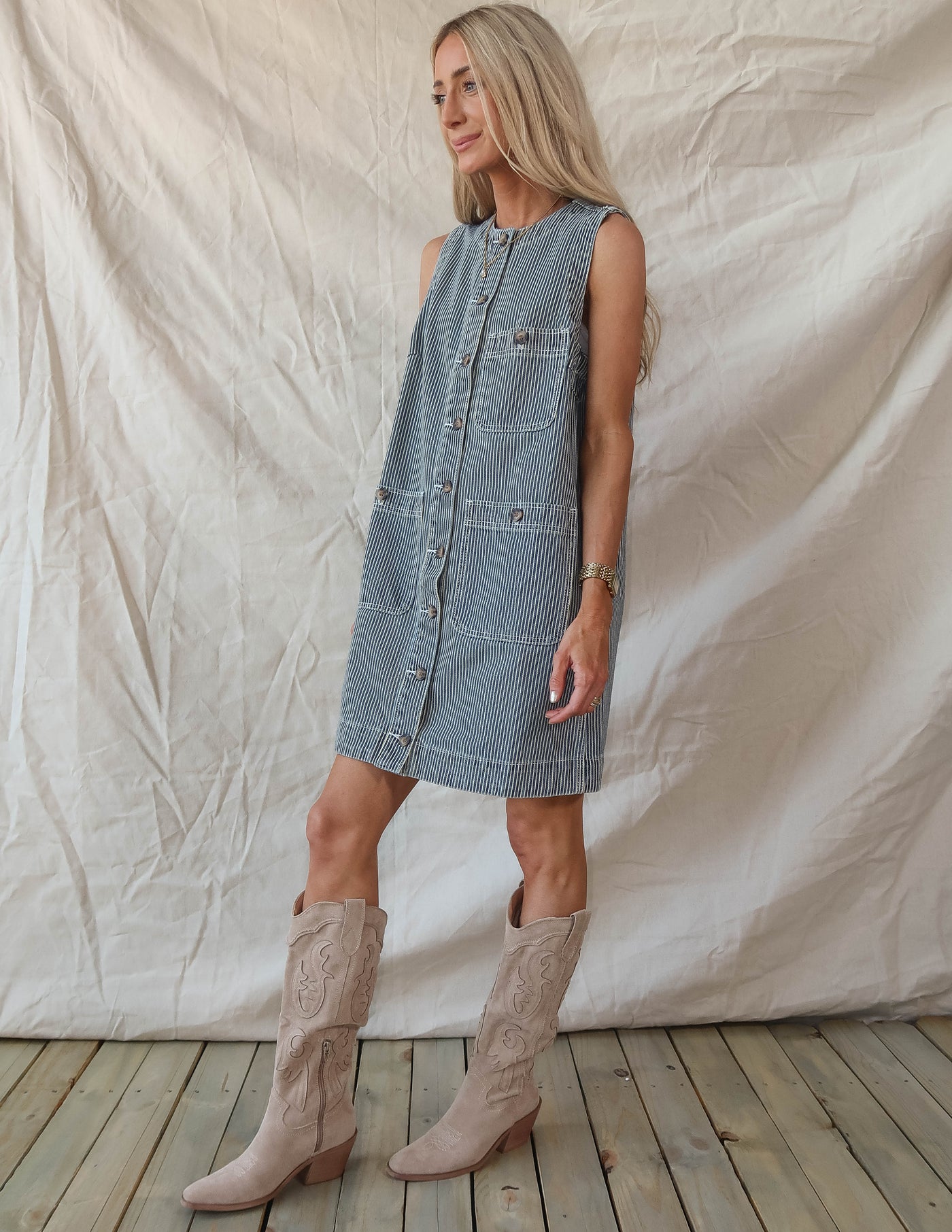 Solenne Denim Dress