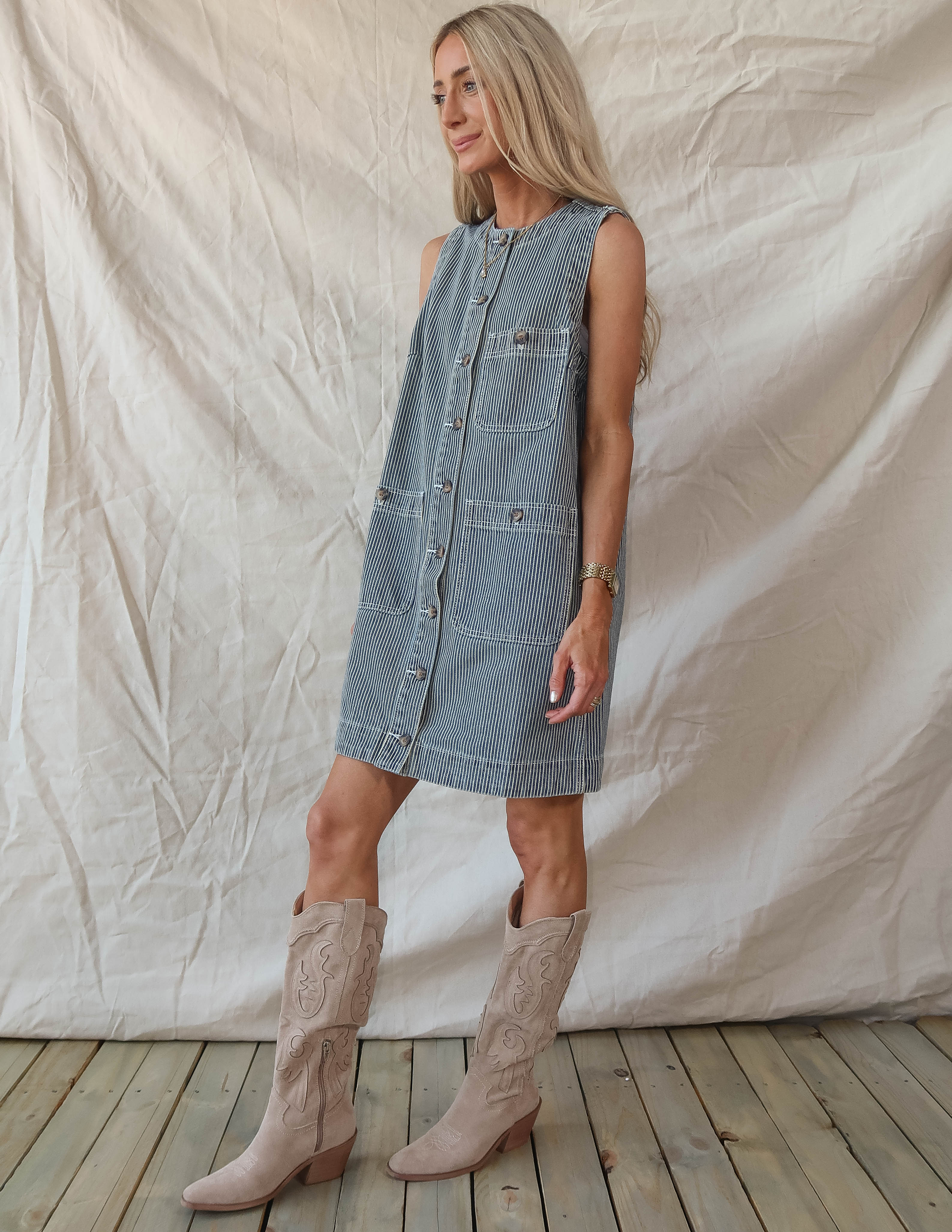 Solenne Denim Dress