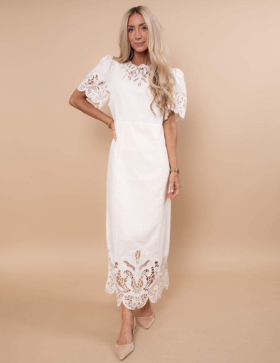 Villa Floral Embroidery Dress