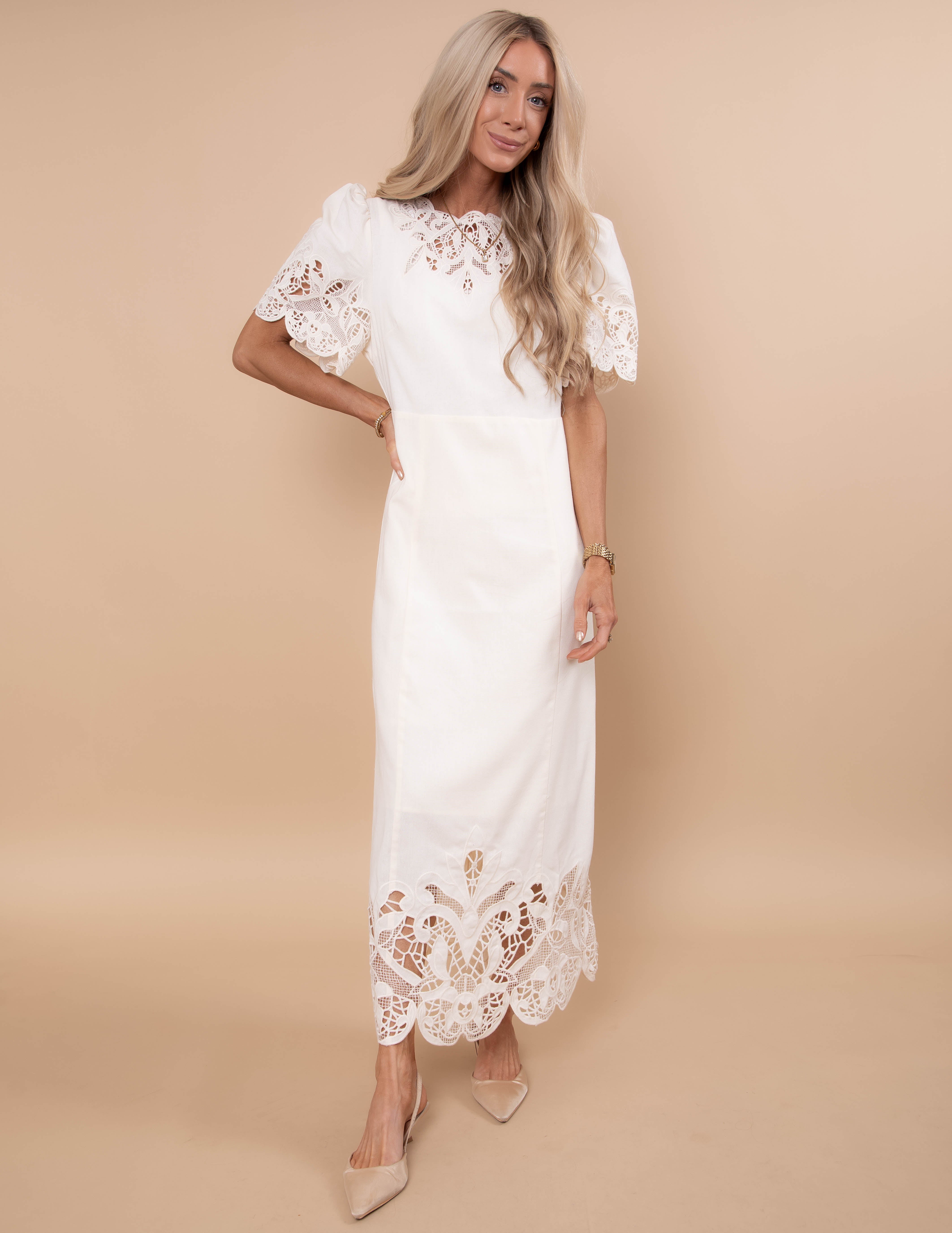 Villa Floral Embroidery Dress