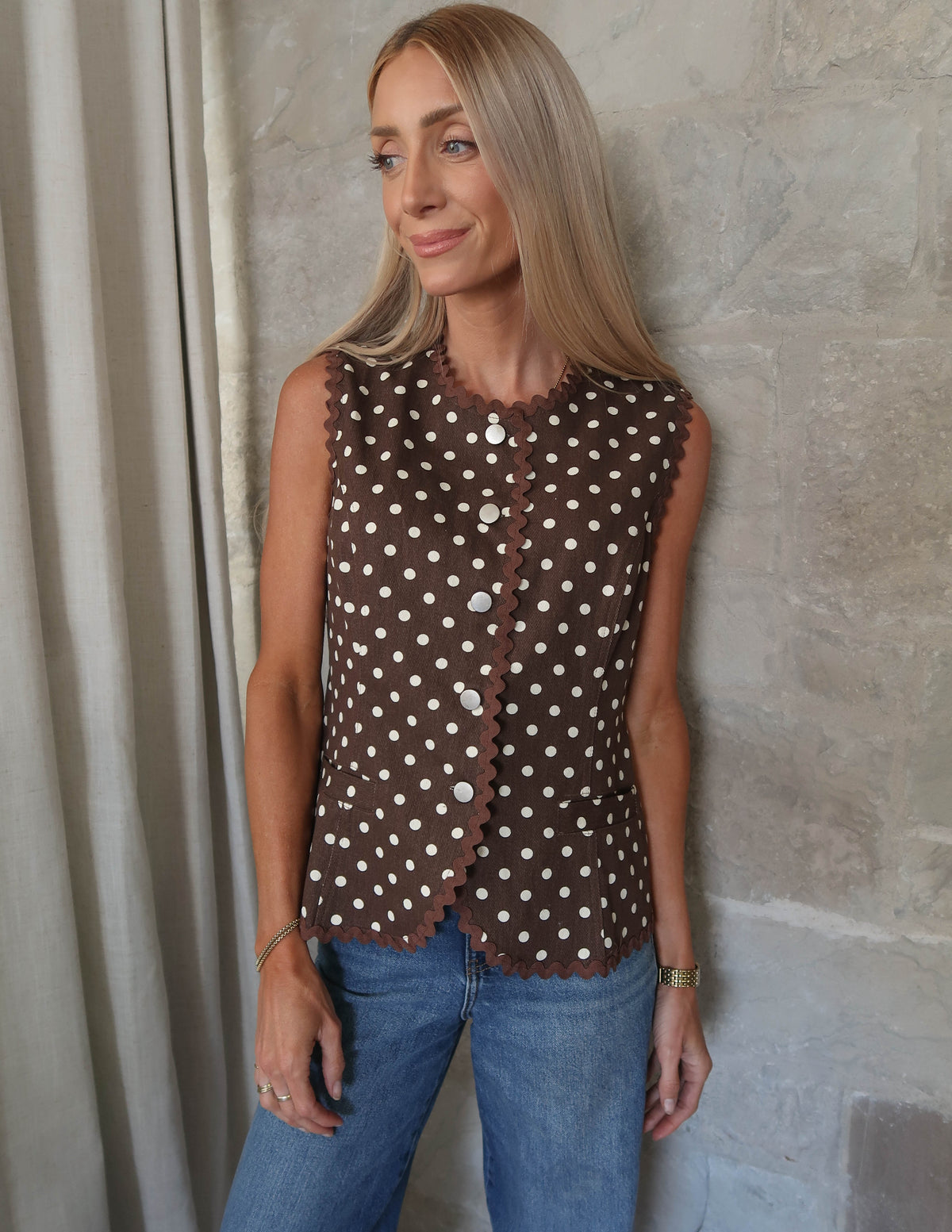 Darling Dots Scallop Vest