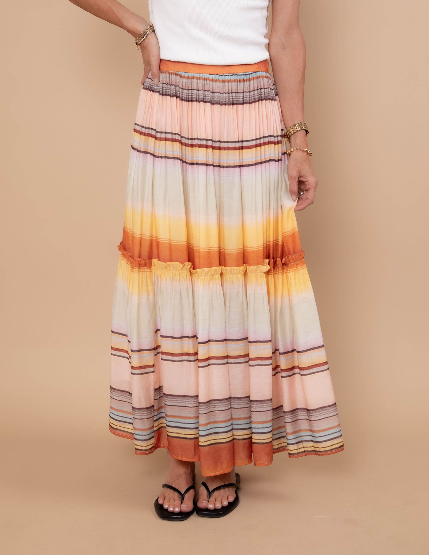 Sunset Breeze Tiered Maxi Skirt
