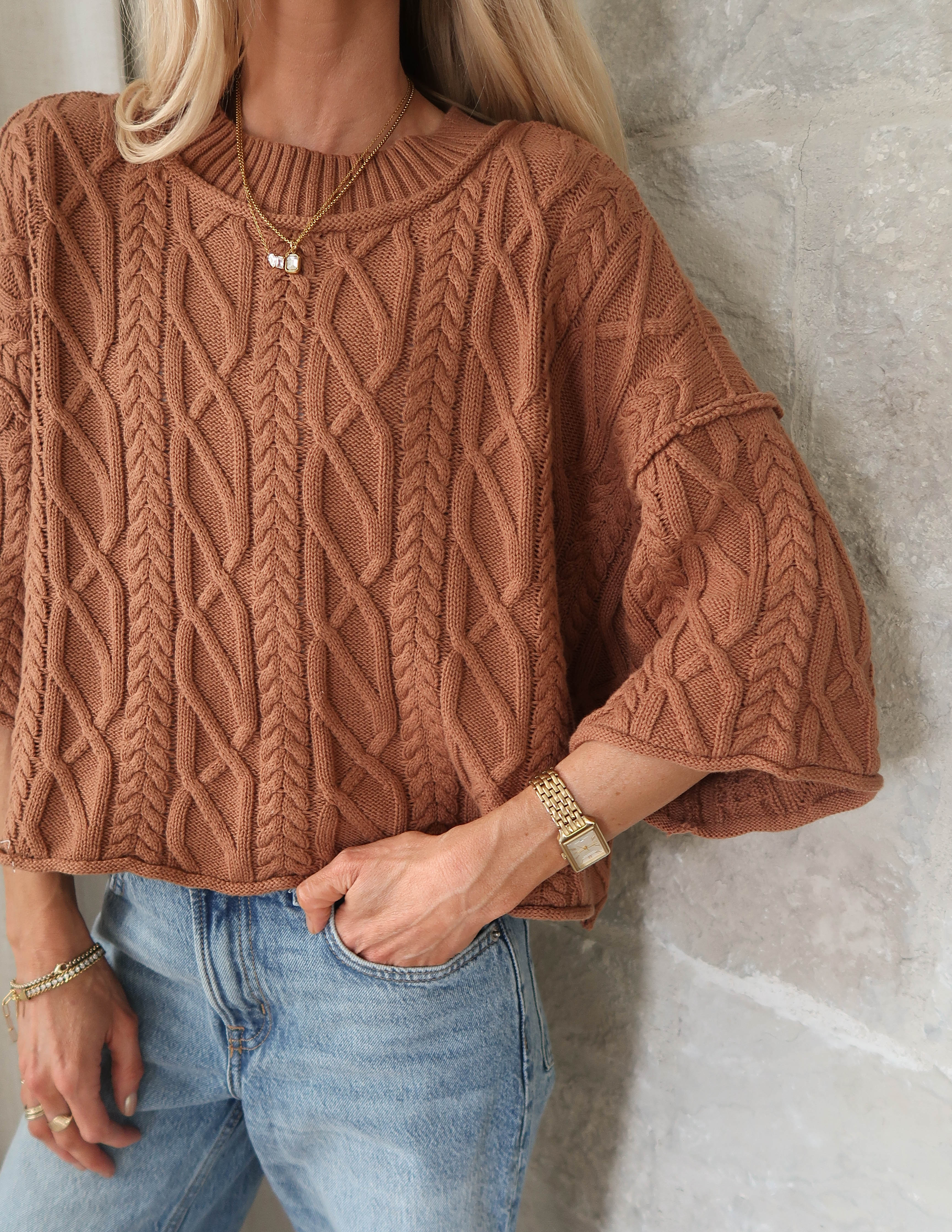 Washed Ashore Cable Sweater