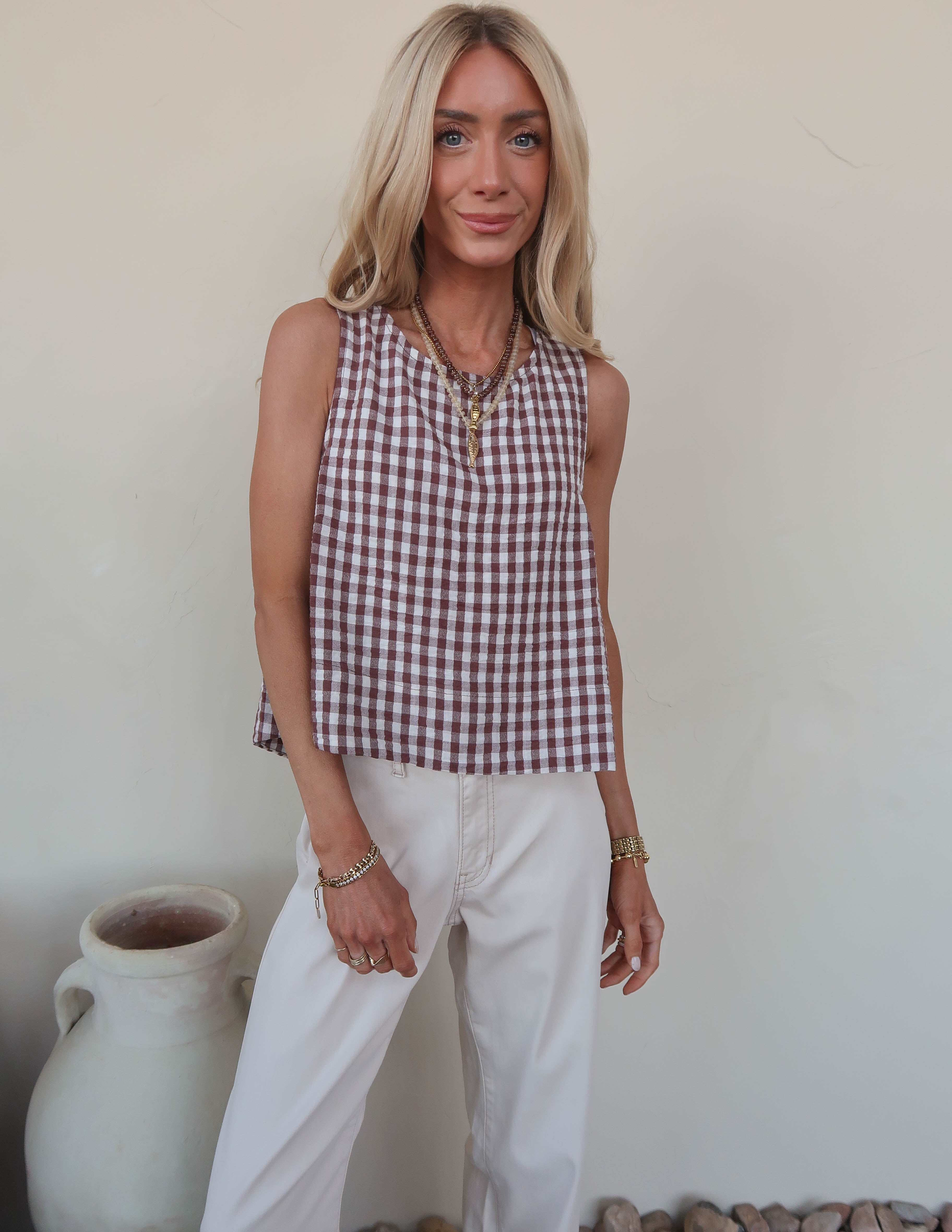 Aven Gingham Tank