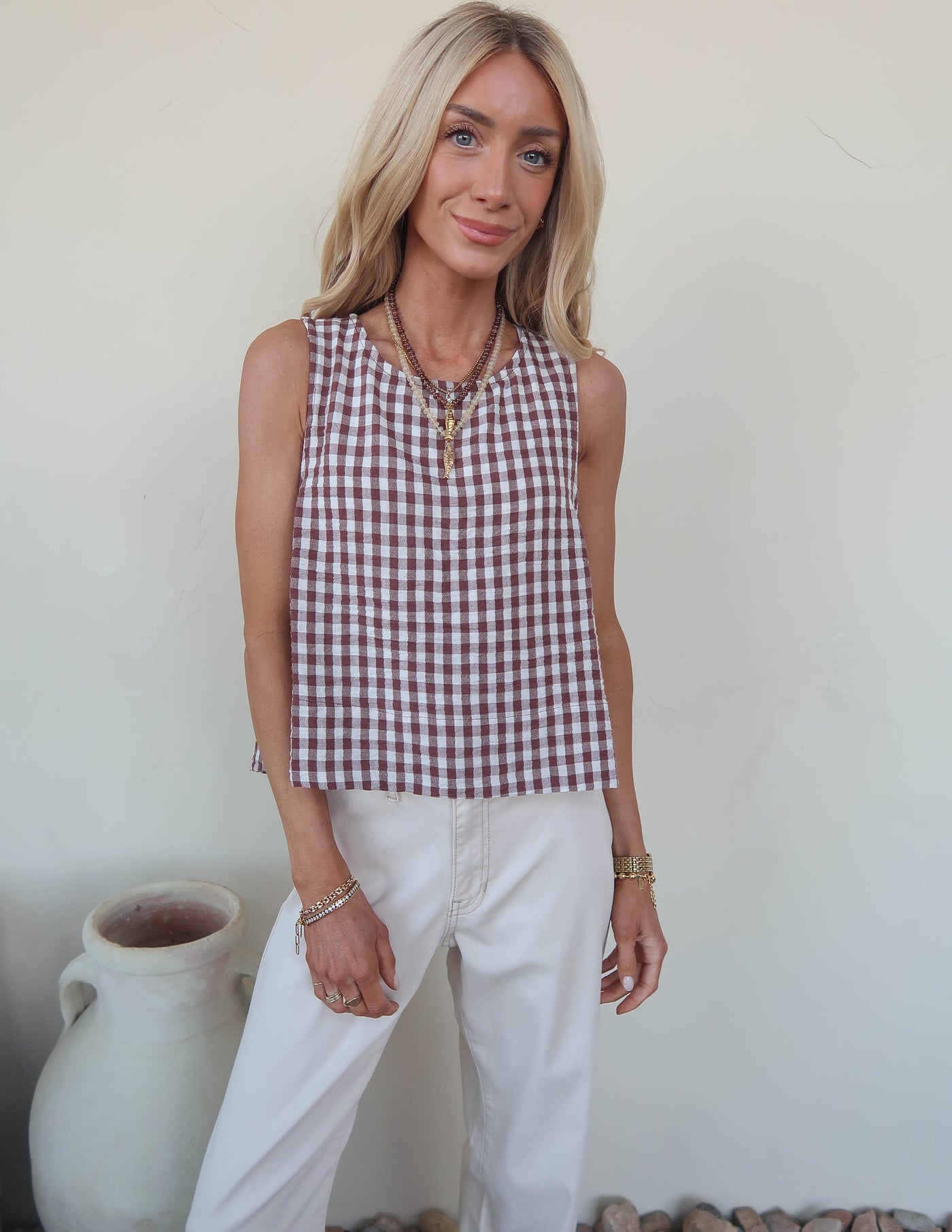 Aven Gingham Tank
