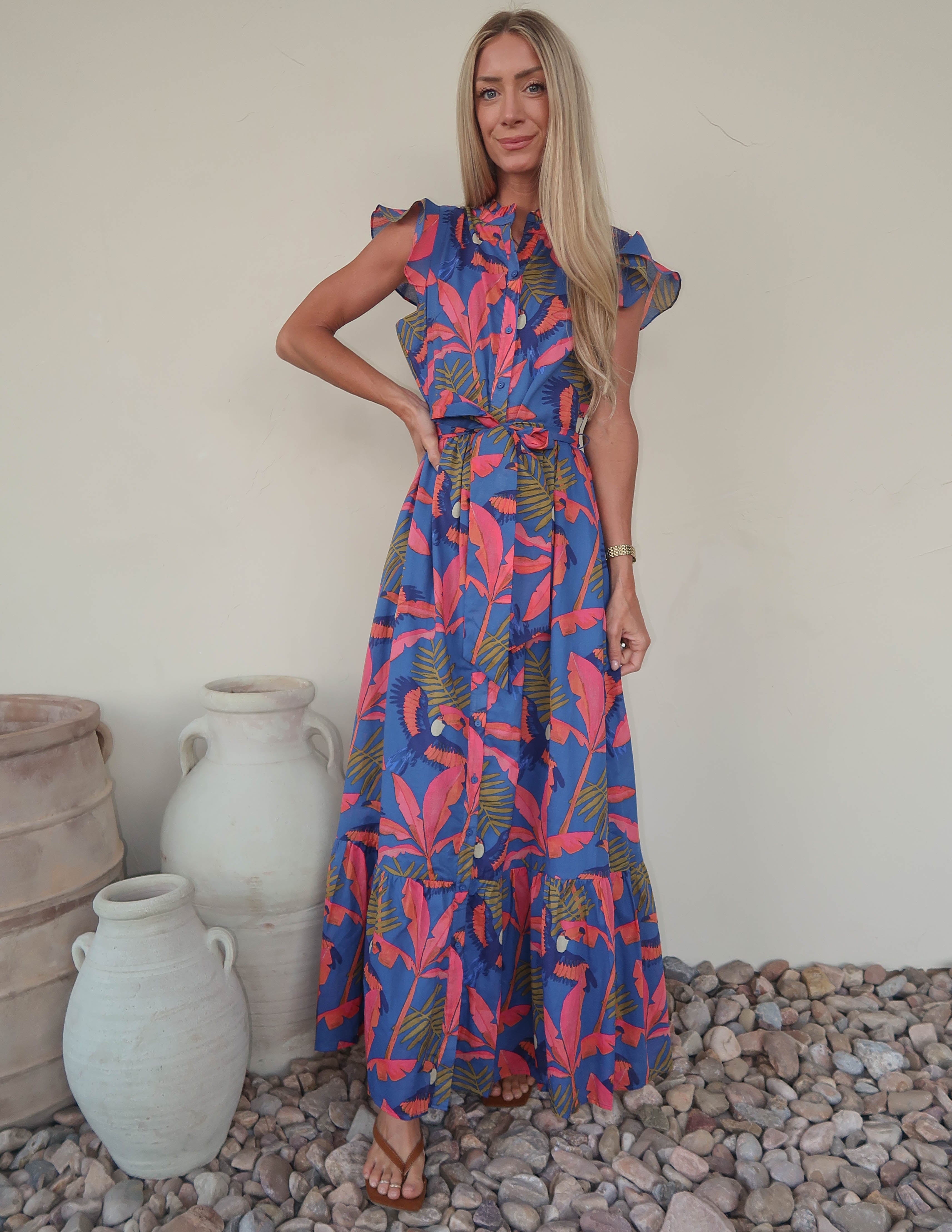 Laguna Palm Maxi Dress