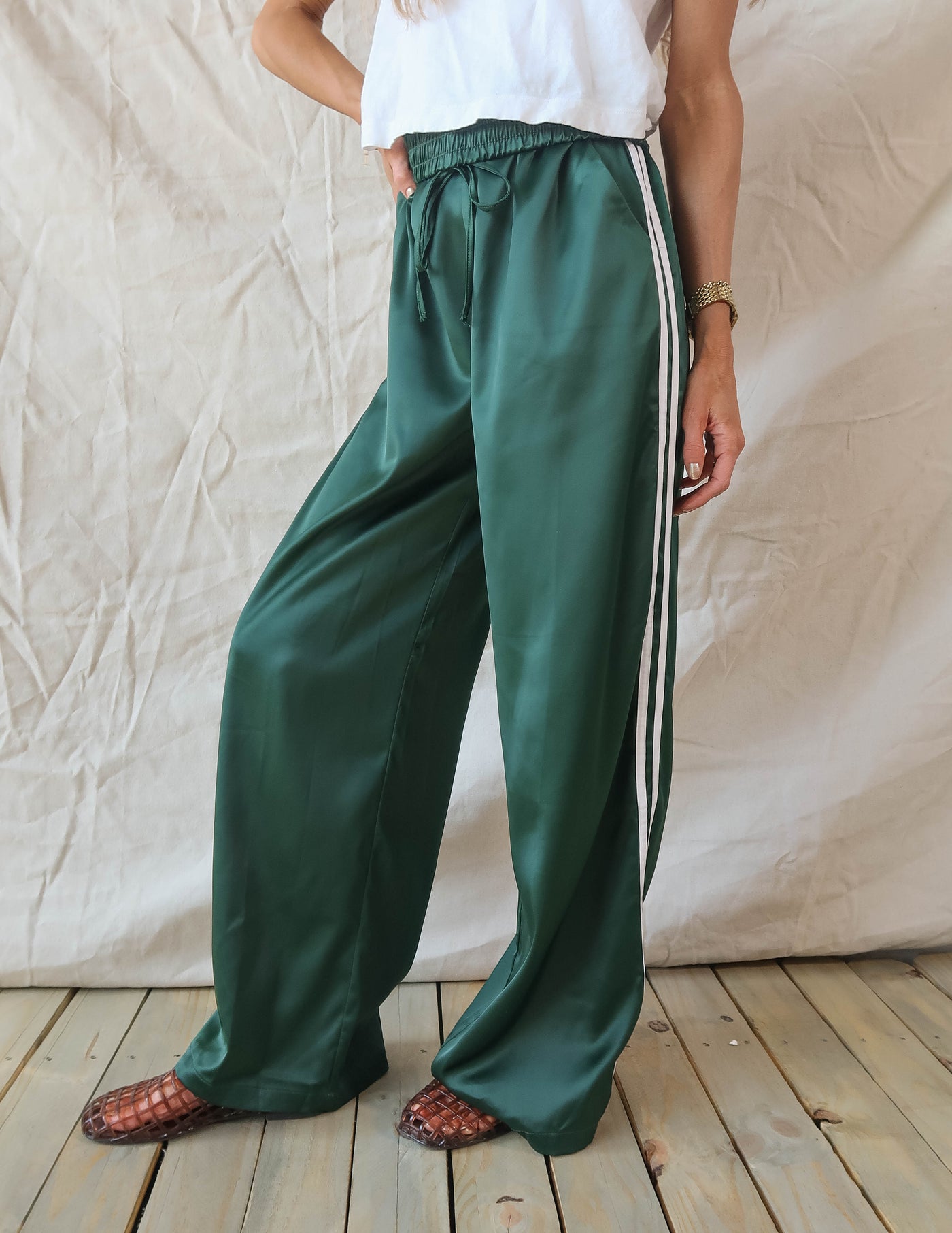 Janie Satin Track Pants