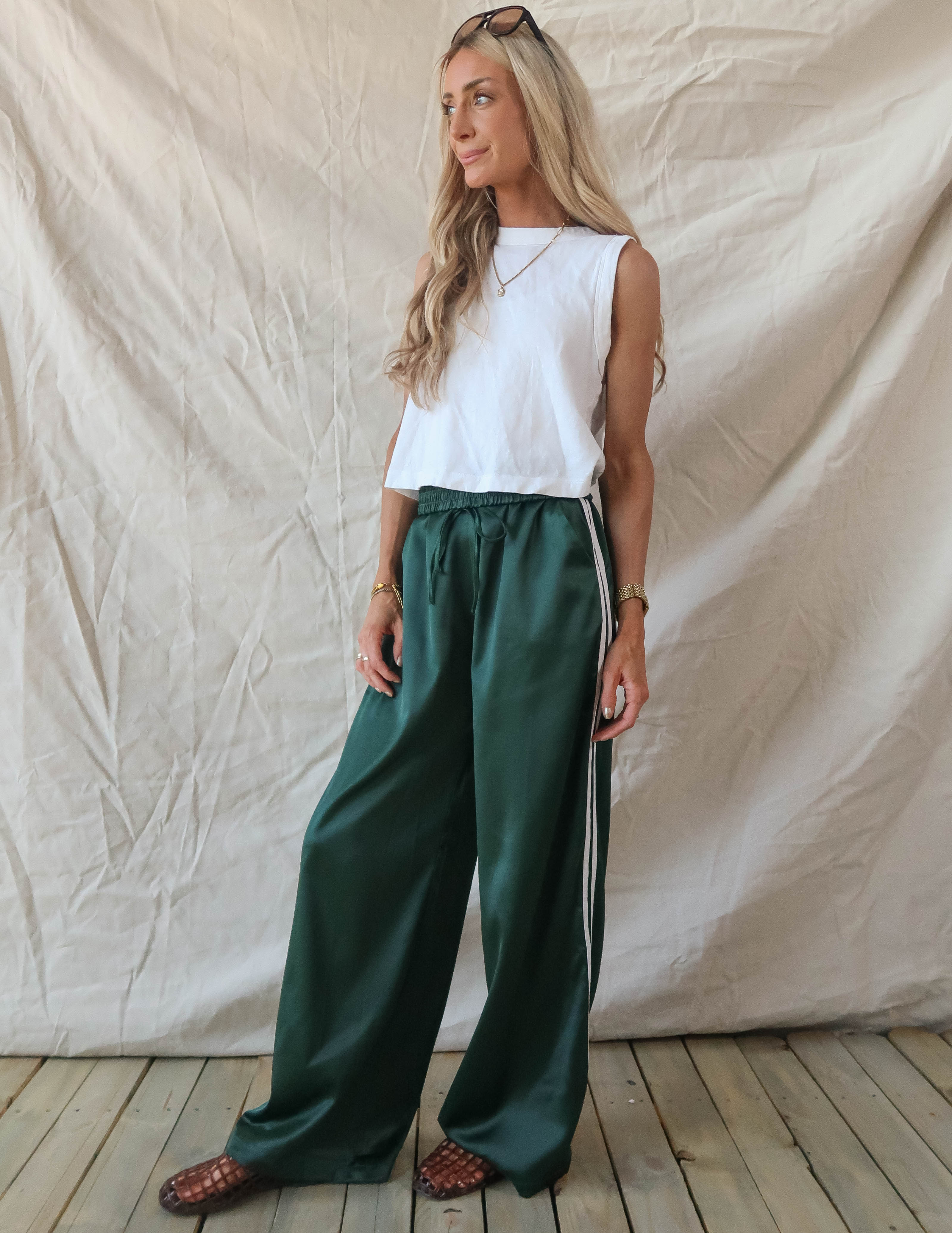Janie Satin Track Pants