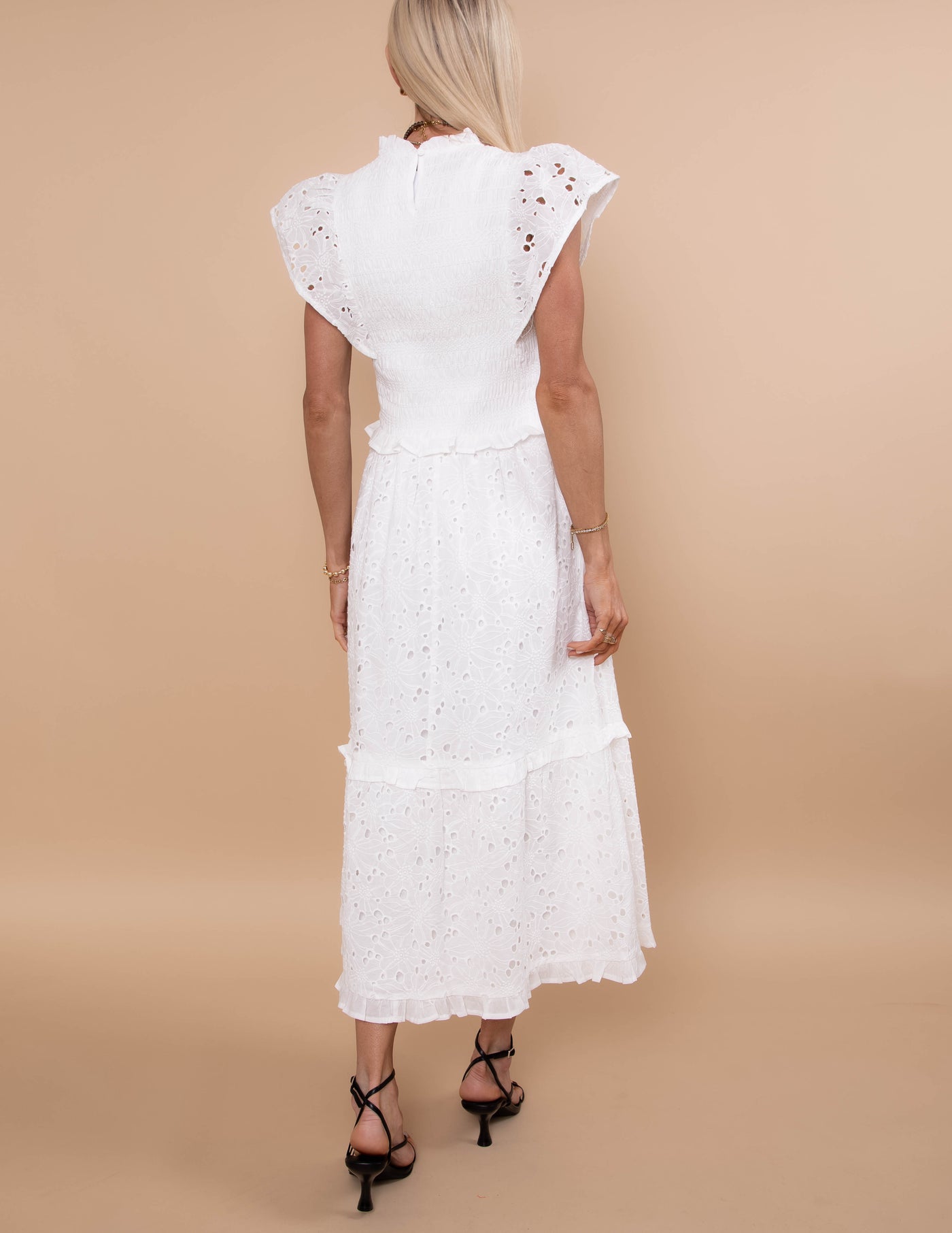 Janelle Eyelet Midi Dress