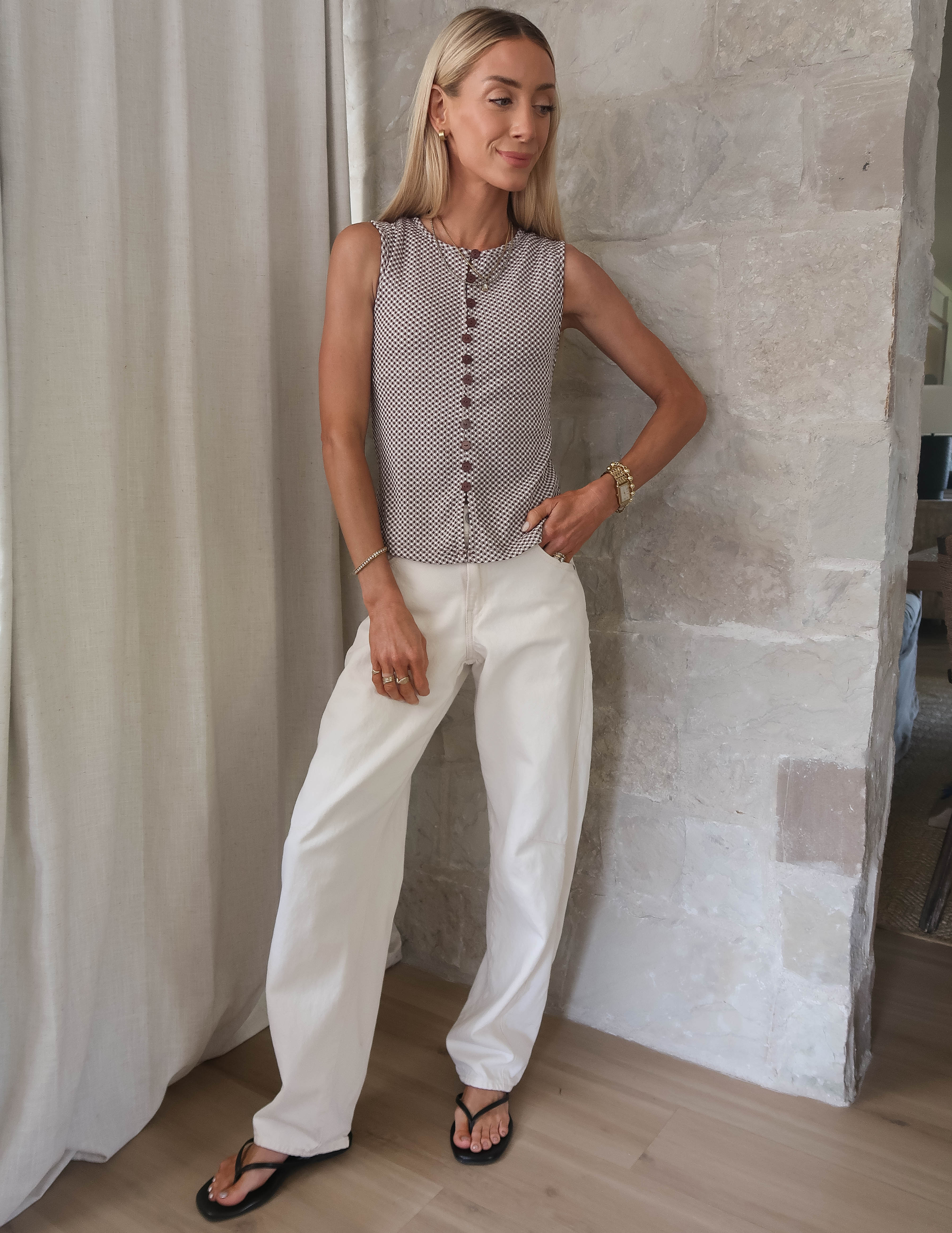 Velora Gingham Top
