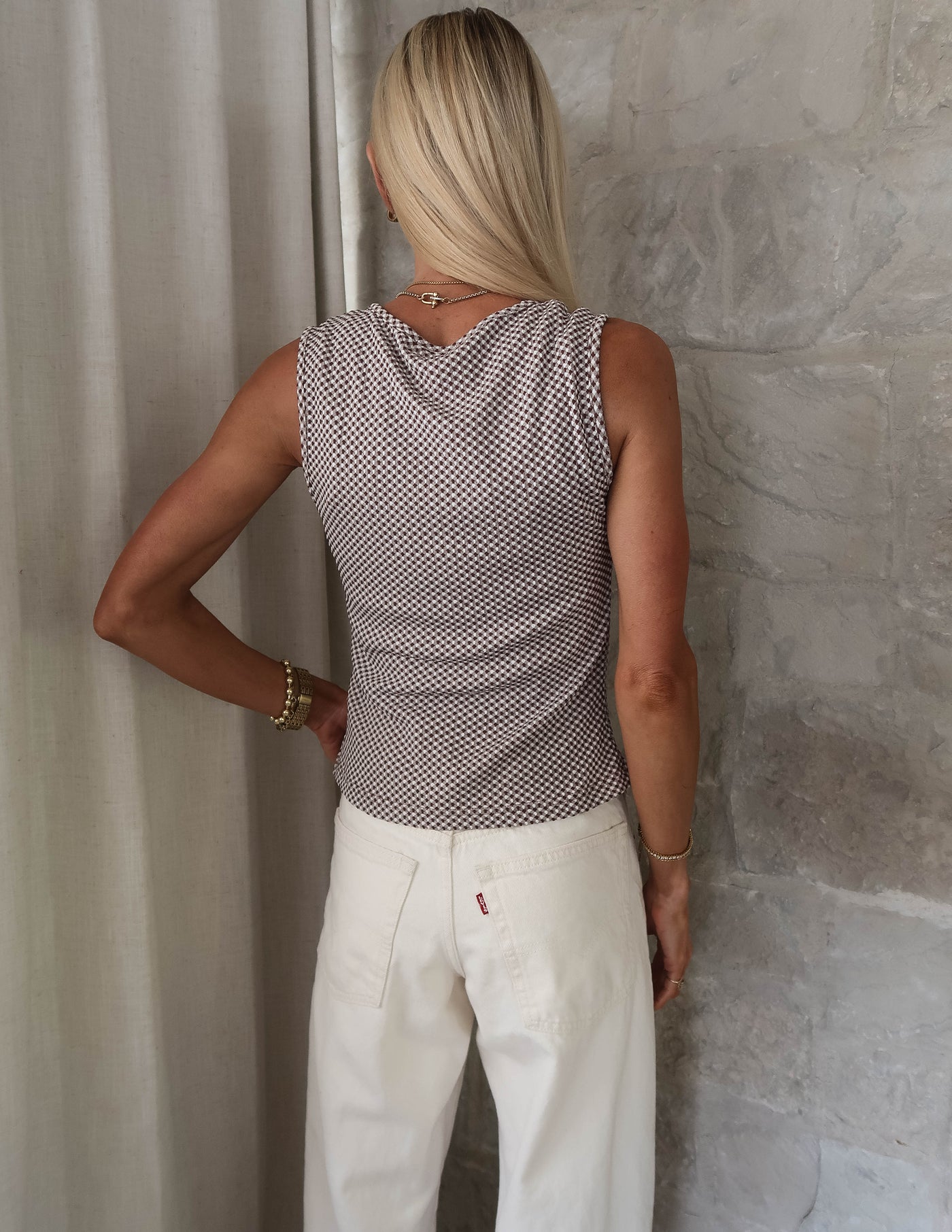Velora Gingham Top