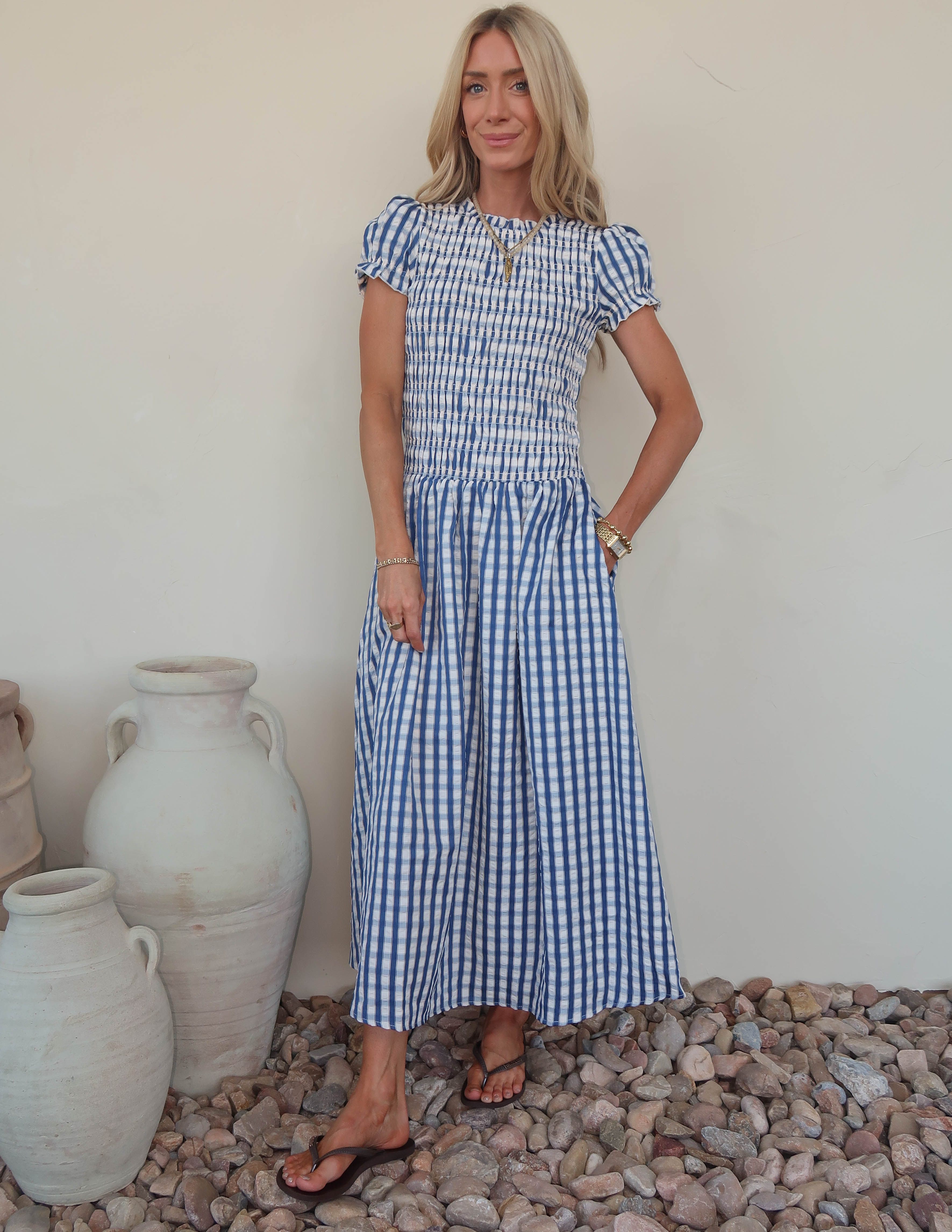 Coastal Cottage Gingham Dress