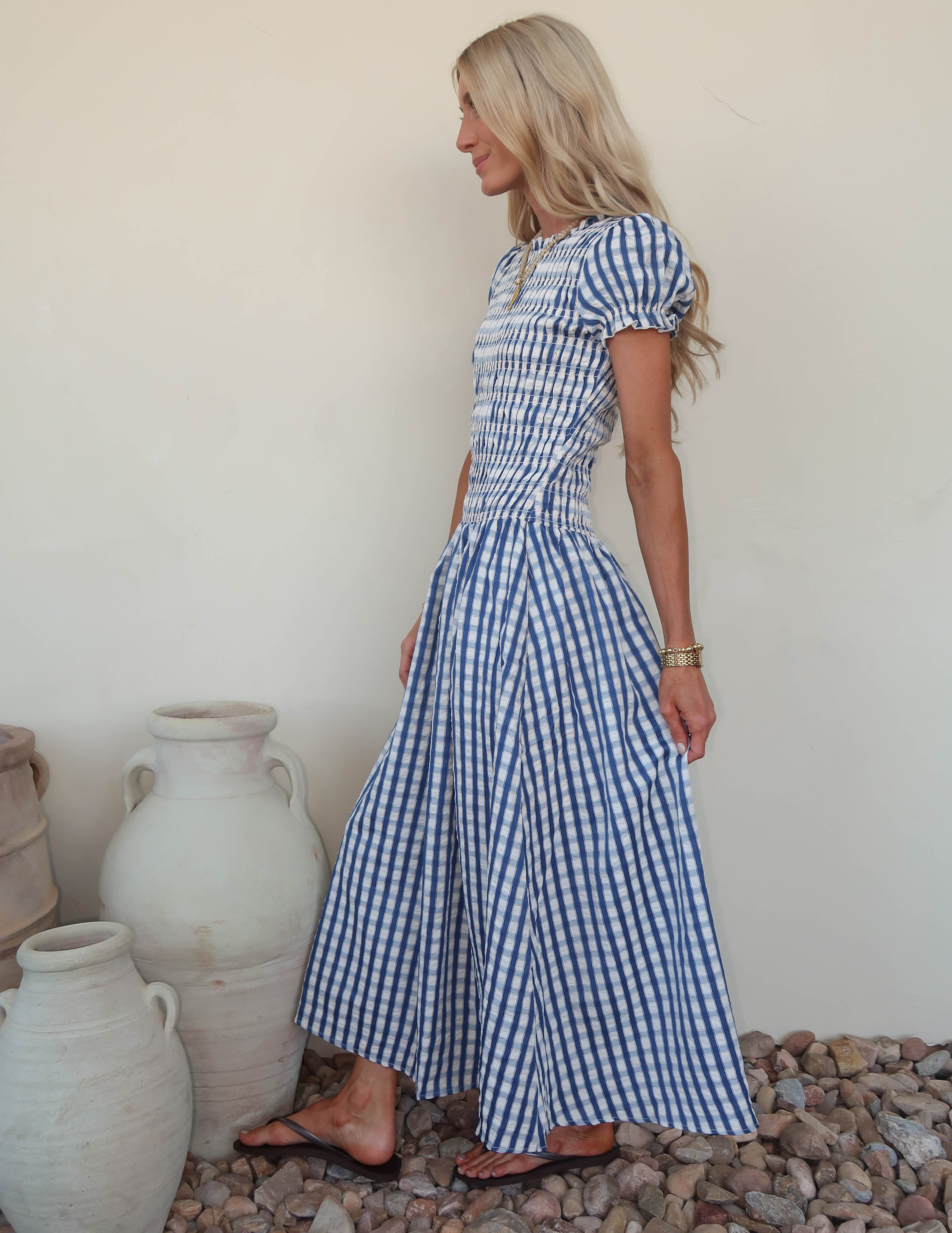 Coastal Cottage Gingham Dress