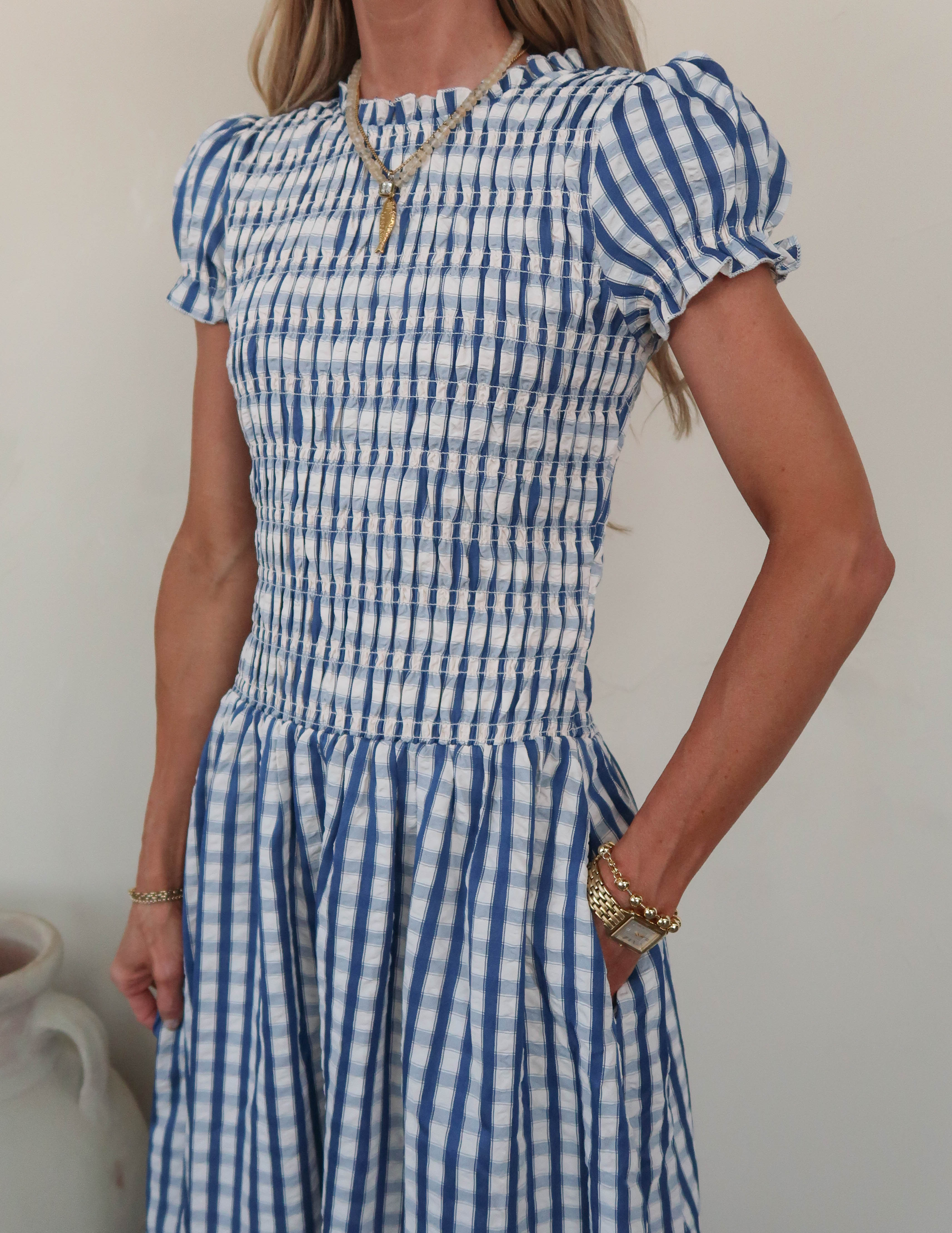 Coastal Cottage Gingham Dress
