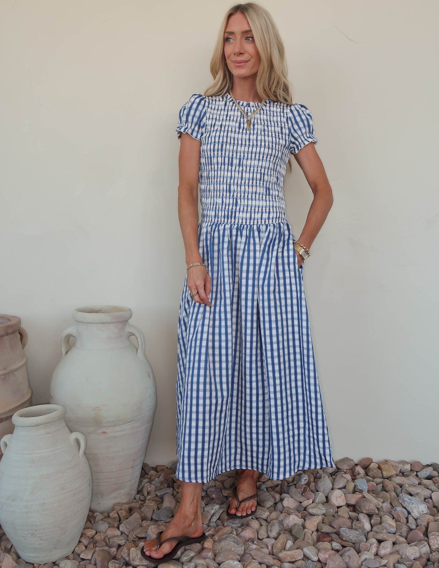 Coastal Cottage Gingham Dress