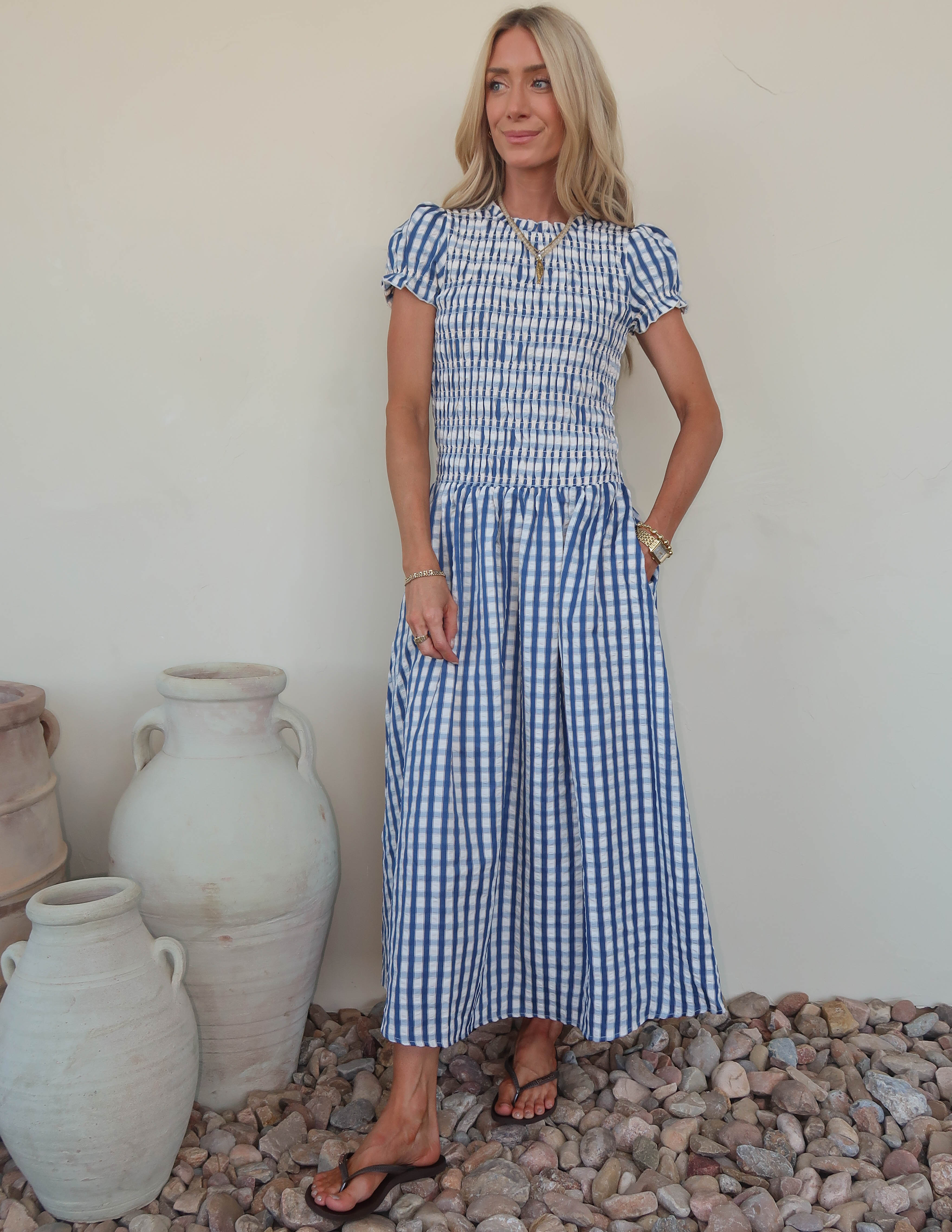 Coastal Cottage Gingham Dress