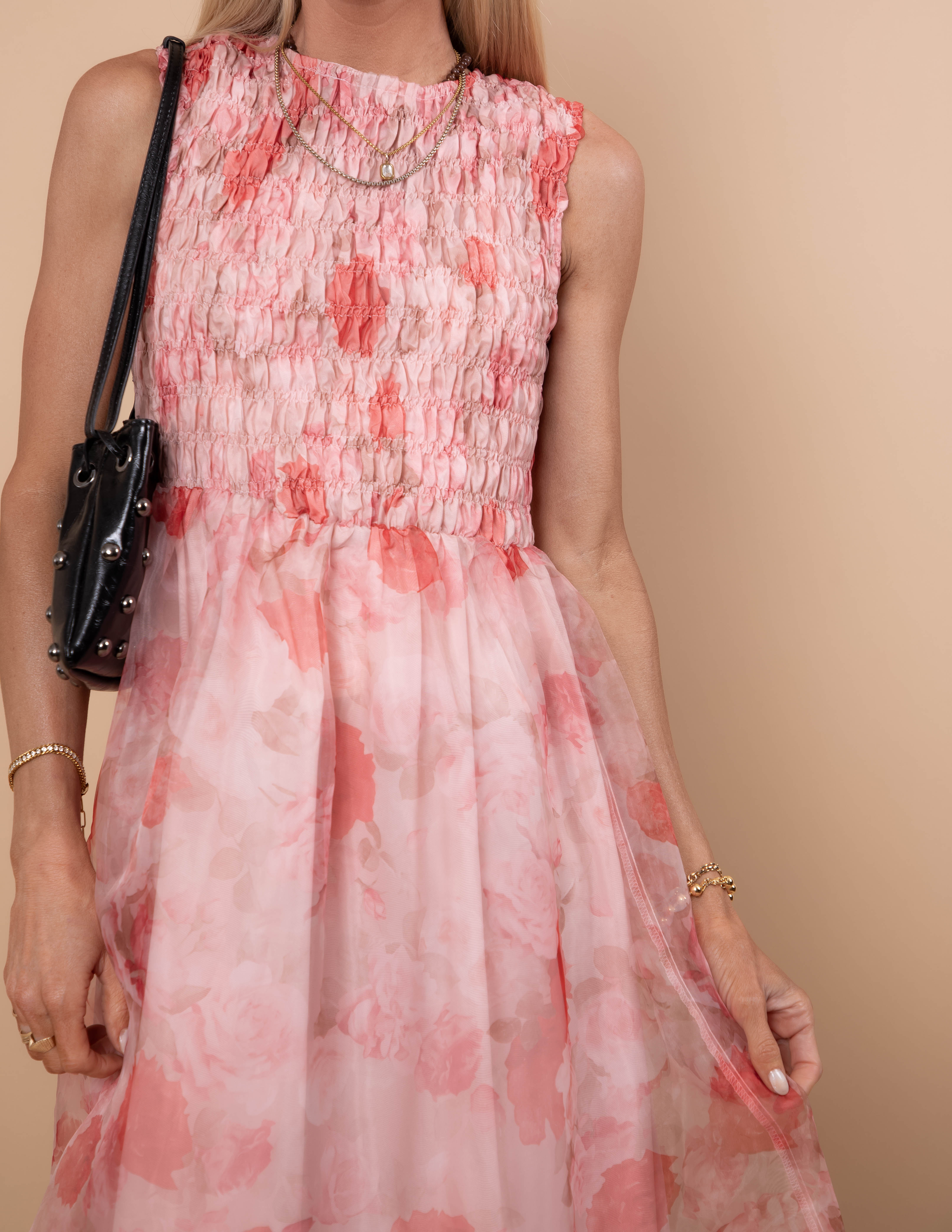 Blushing Petals Midi Dress