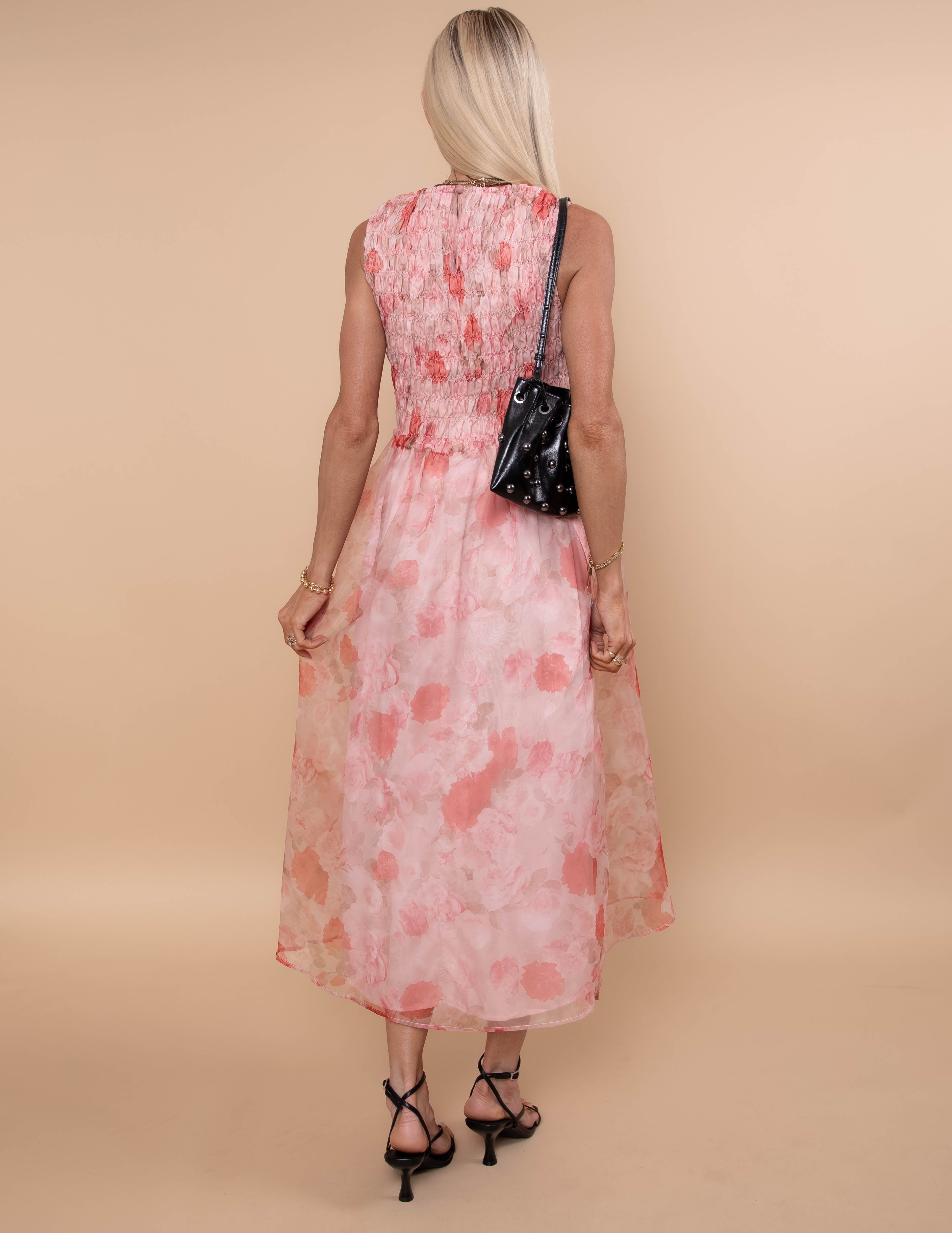Blushing Petals Midi Dress