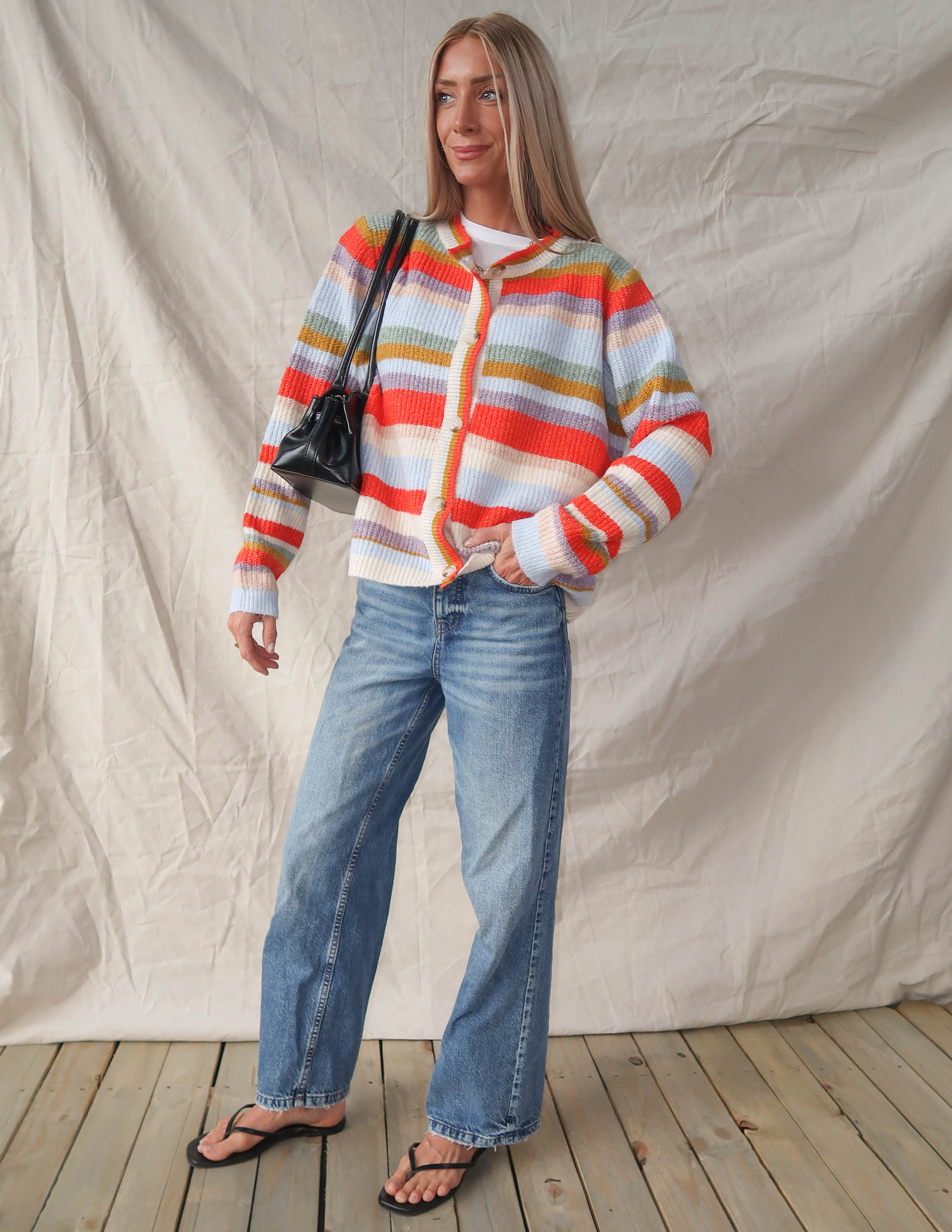 Sunset Stripe Knit Cardigan