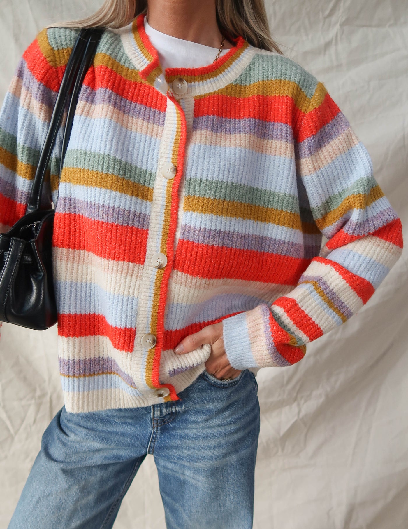 Sunset Stripe Knit Cardigan