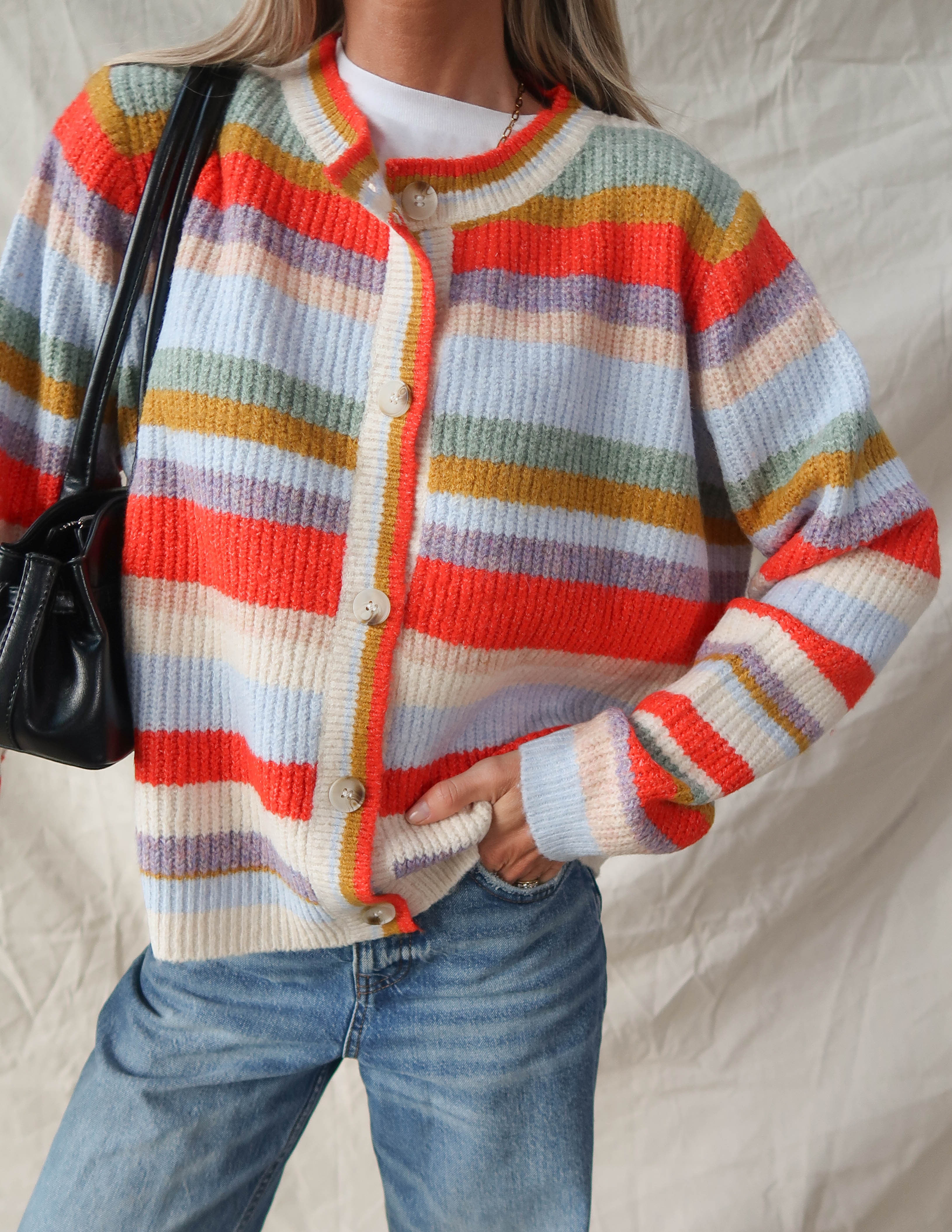 Sunset Stripe Knit Cardigan