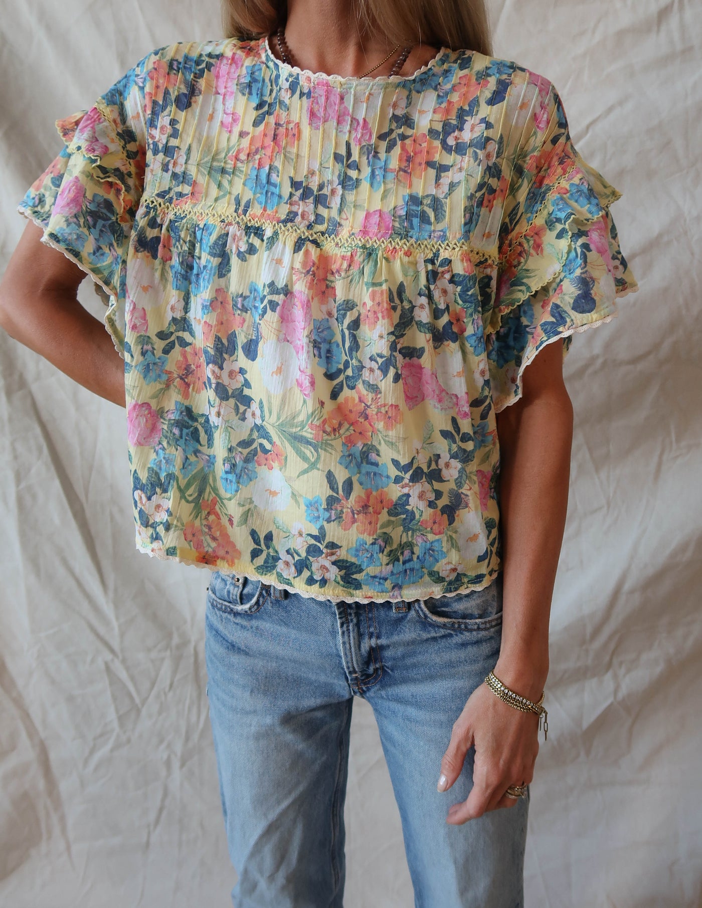 Lussia Floral Flutter Sleeve Top *COMING SOON*