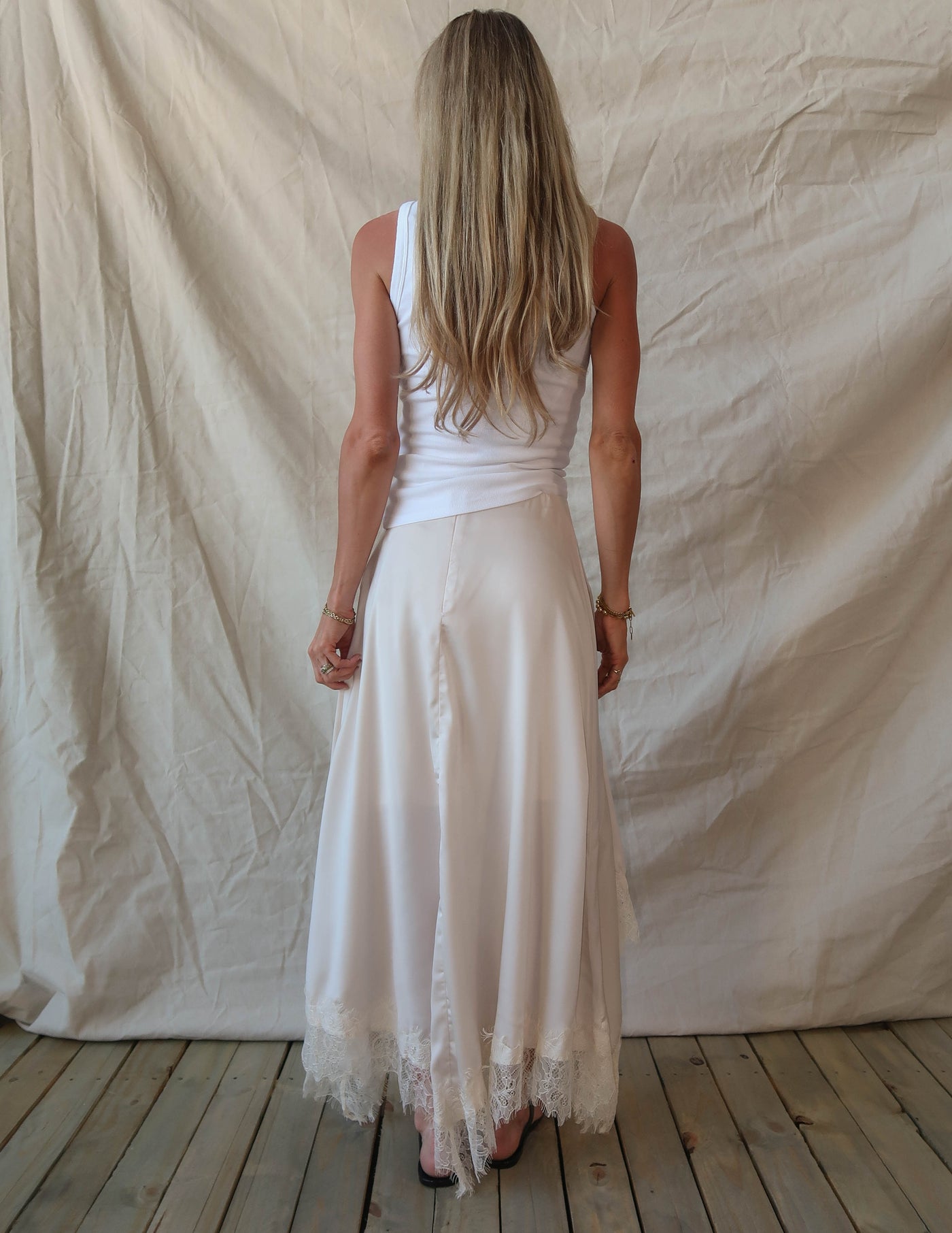 Champagne Lace Satin Skirt *COMING SOON*