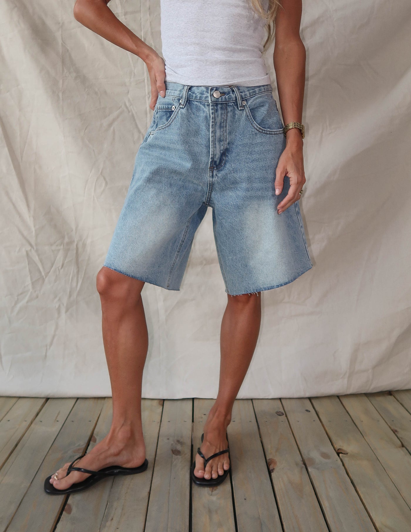 Retro Bermuda Denim Shorts