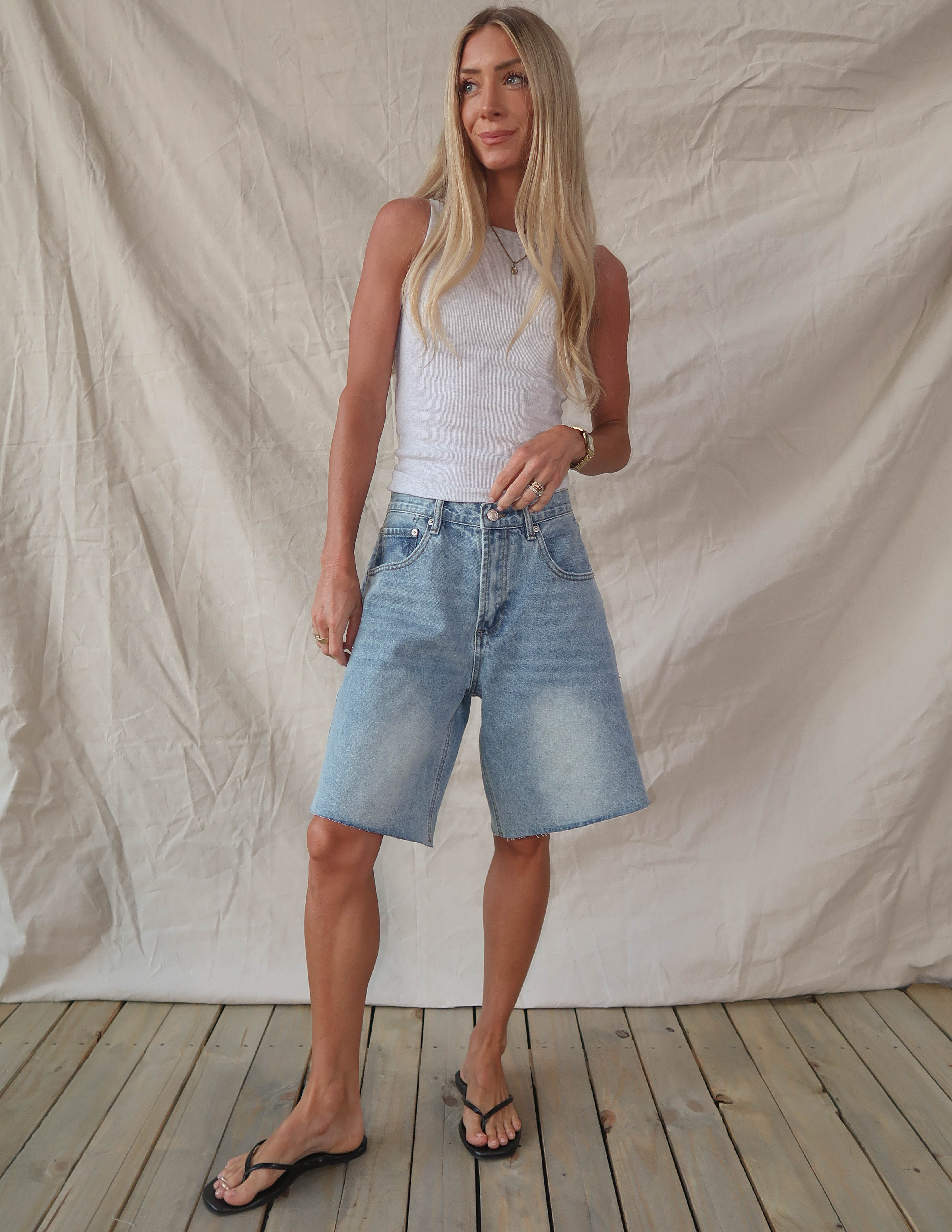 Retro Bermuda Denim Shorts