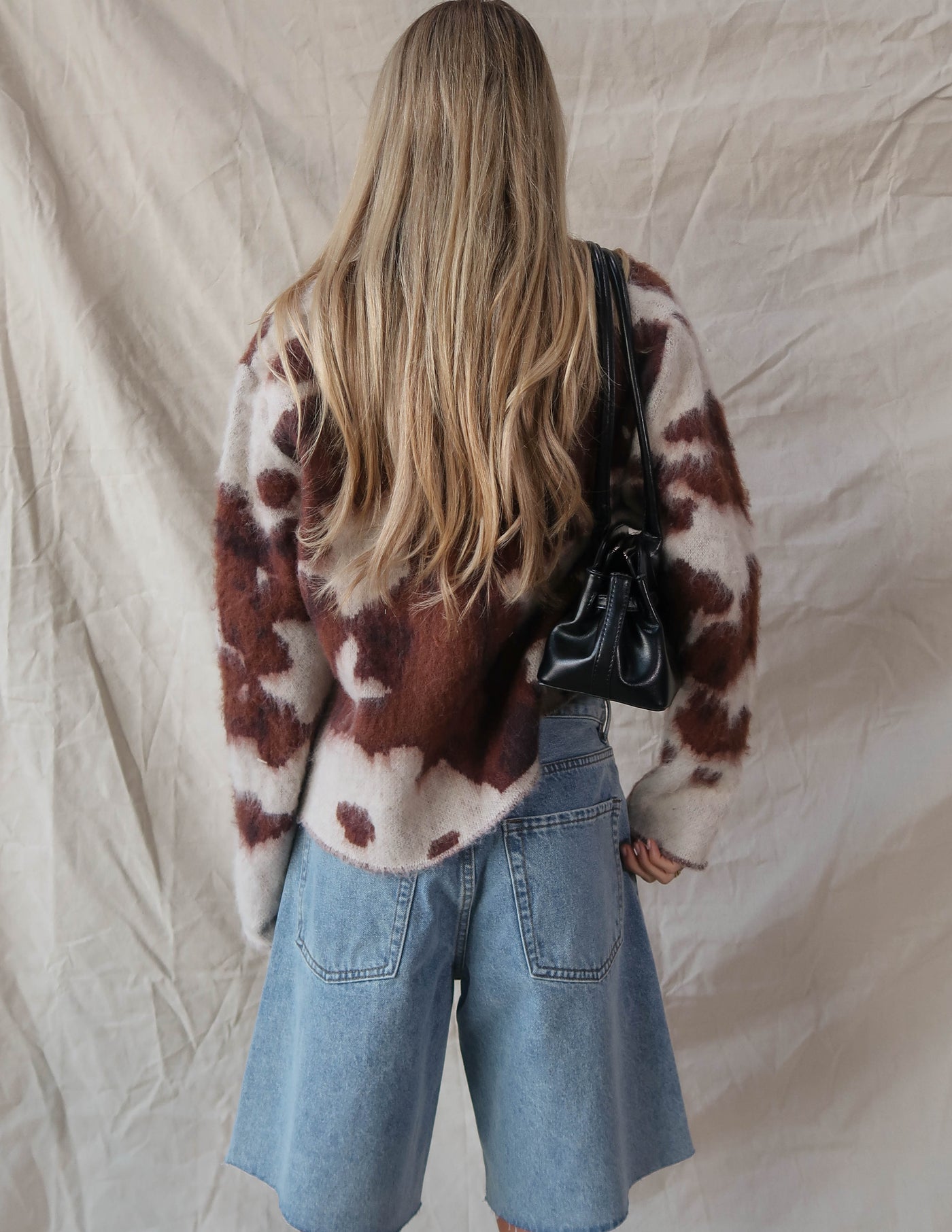 Cow Print Sweater Cardigan