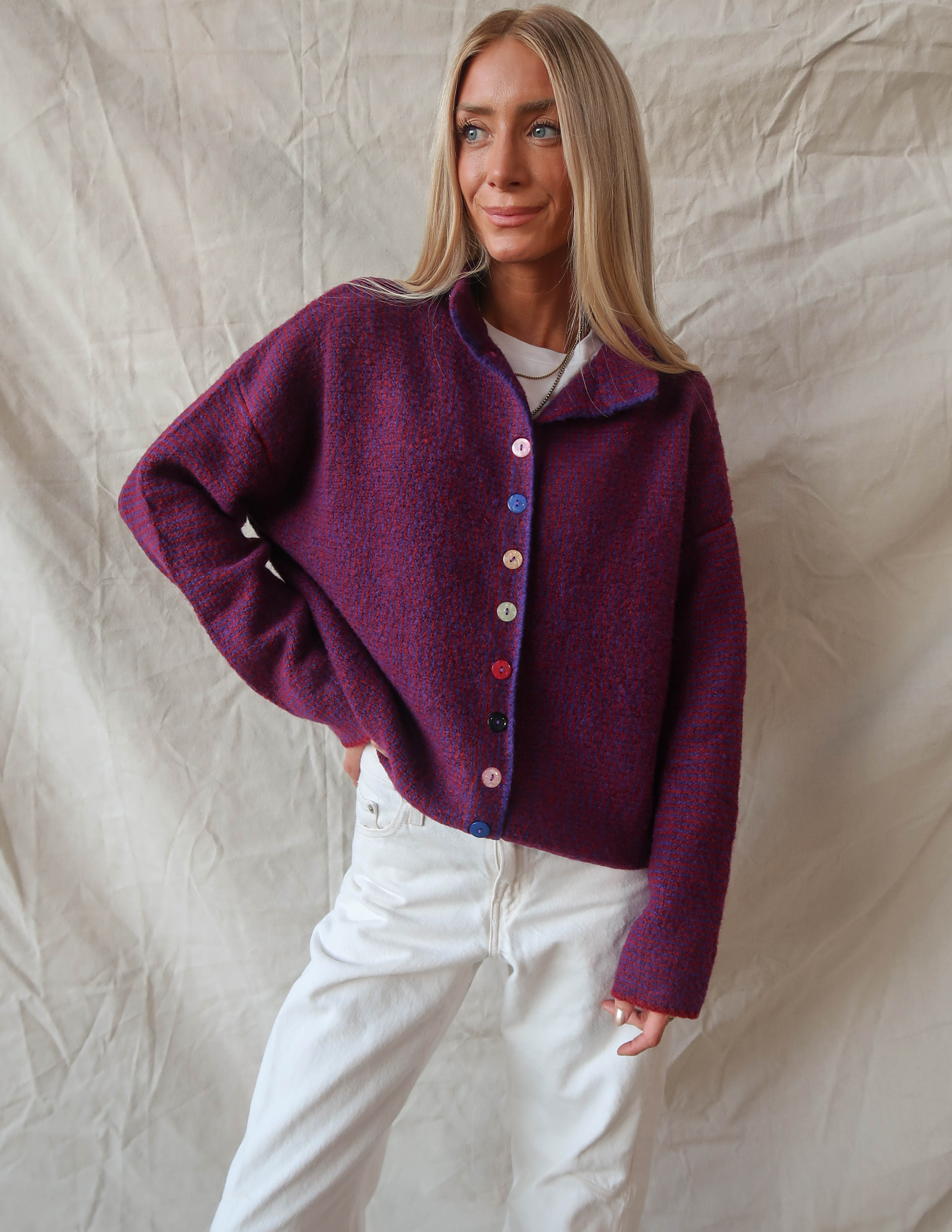 Mabel Mix Button Cardigan