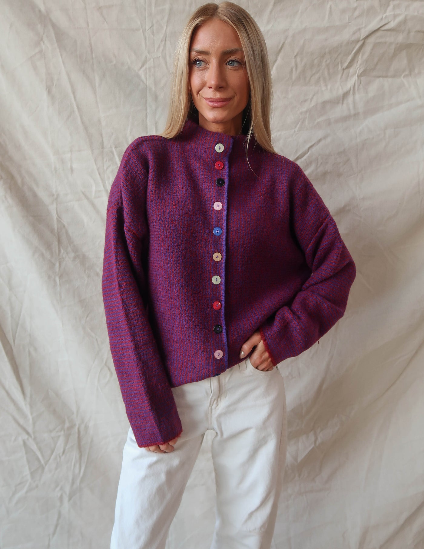 Mabel Mix Button Cardigan