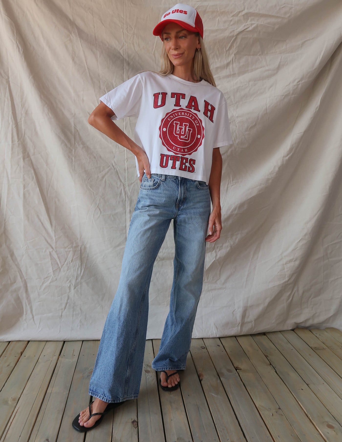 Utah Retro Play Crop Top
