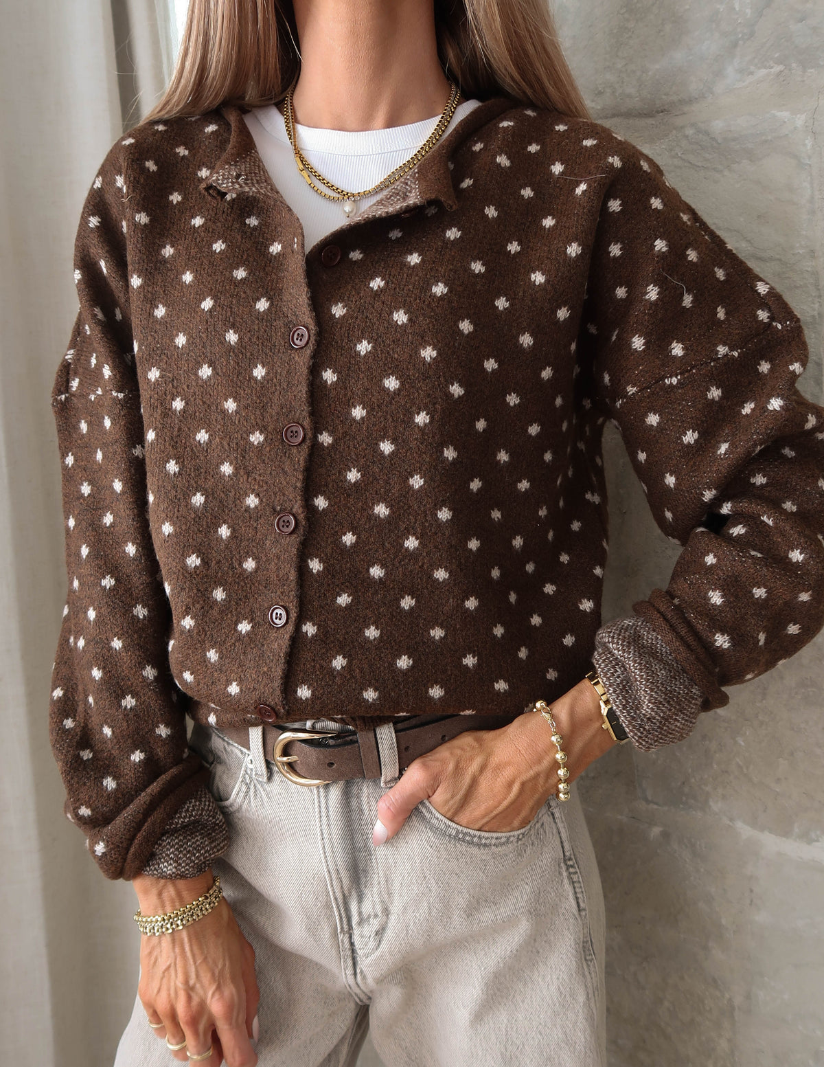 Sweet Dot Knit Cardigan