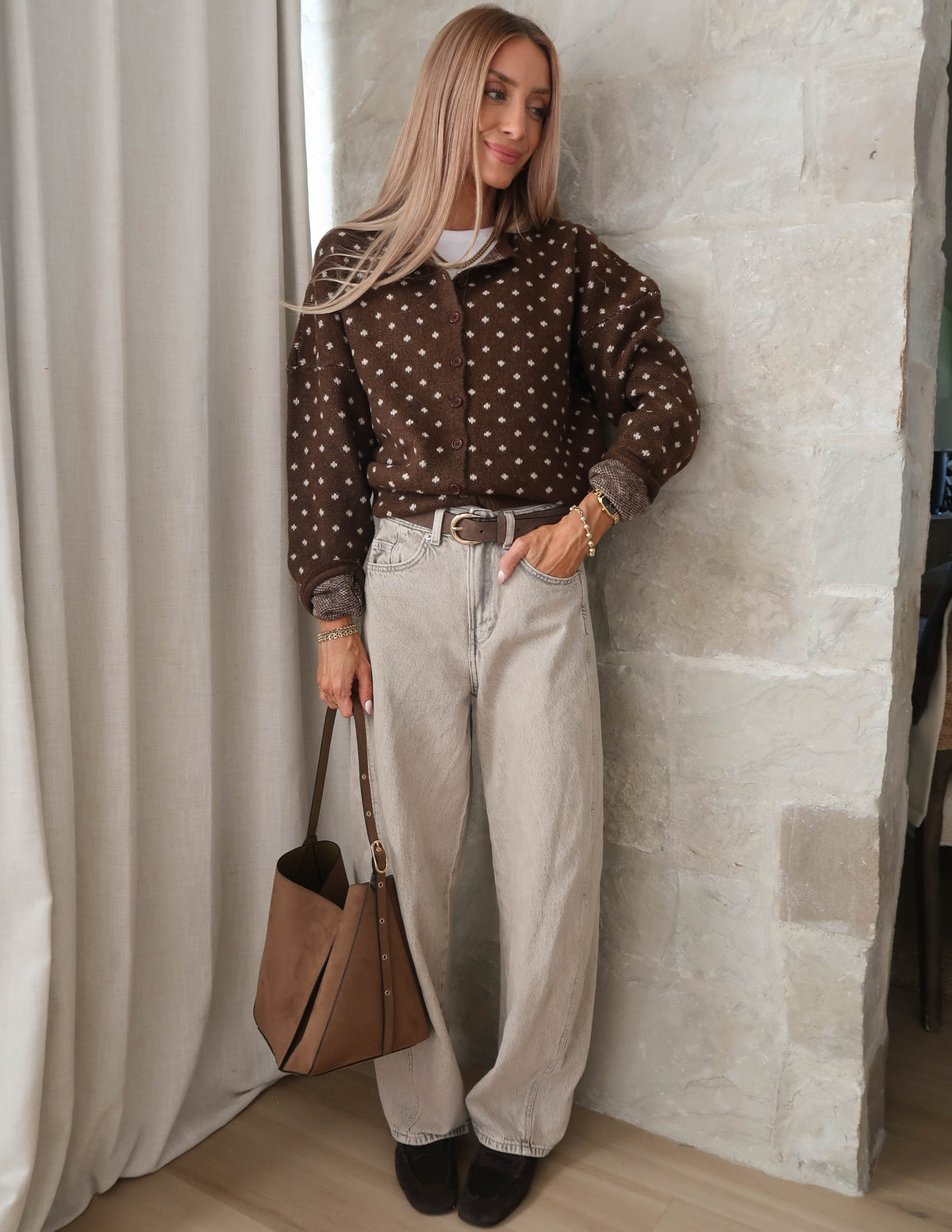 Sweet Dot Knit Cardigan