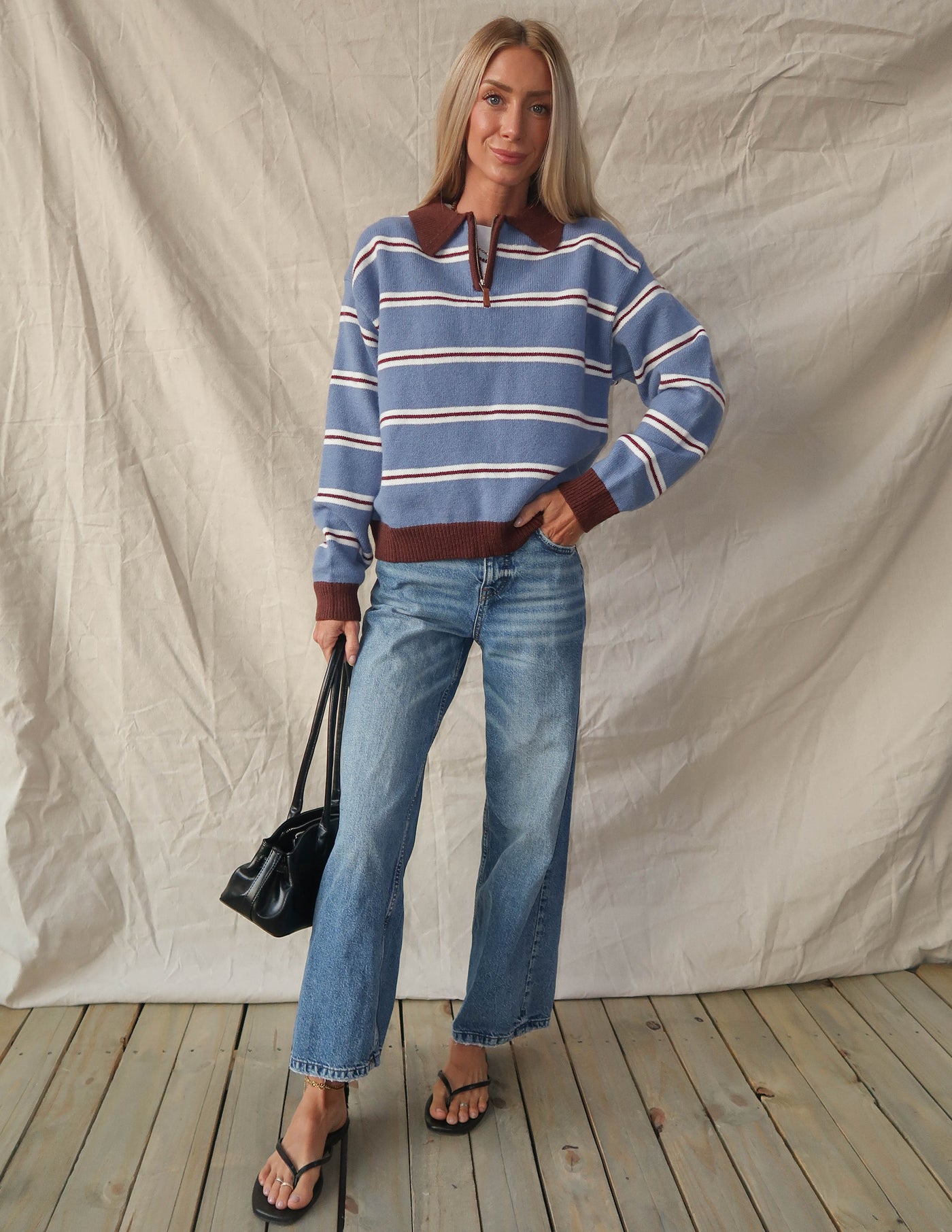 Blue Ridge Stripe Quarter Zip